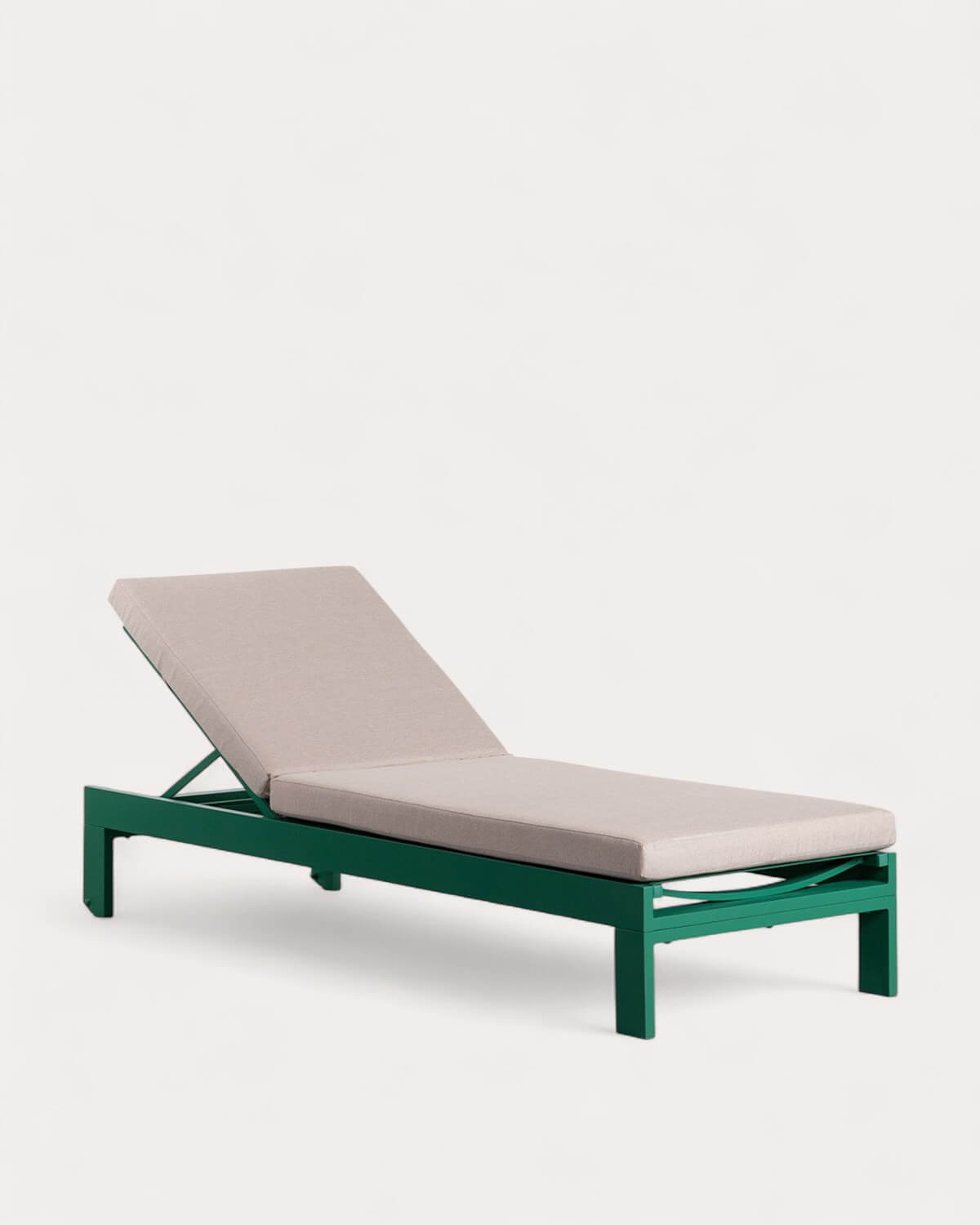 Chaise longue Inclinable en Aluminium avec Coussin en Tissu New Kreta , image de la gelerie 1