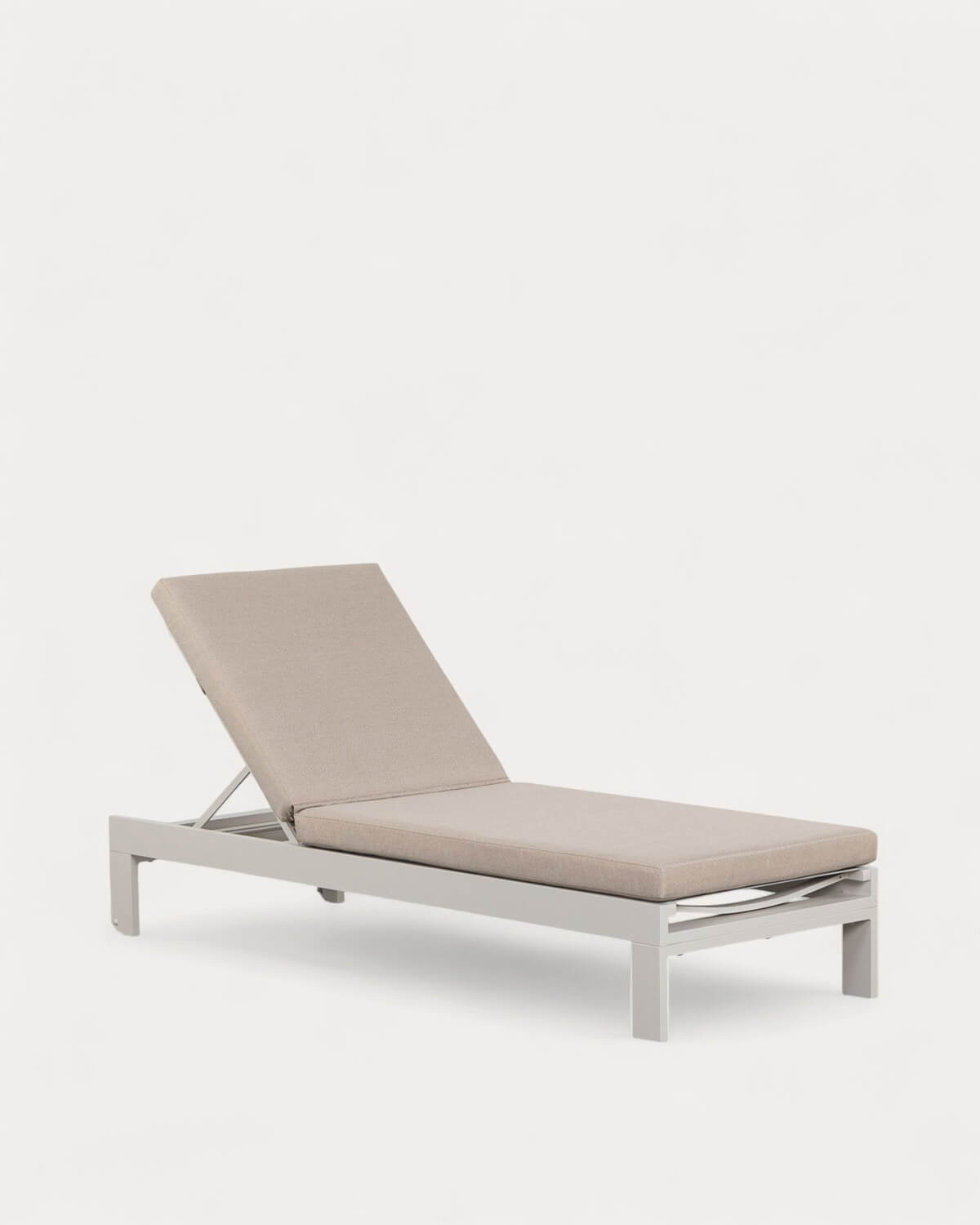 Chaise longue Inclinable en Aluminium avec Coussin en Tissu New Kreta , image de la gelerie 1