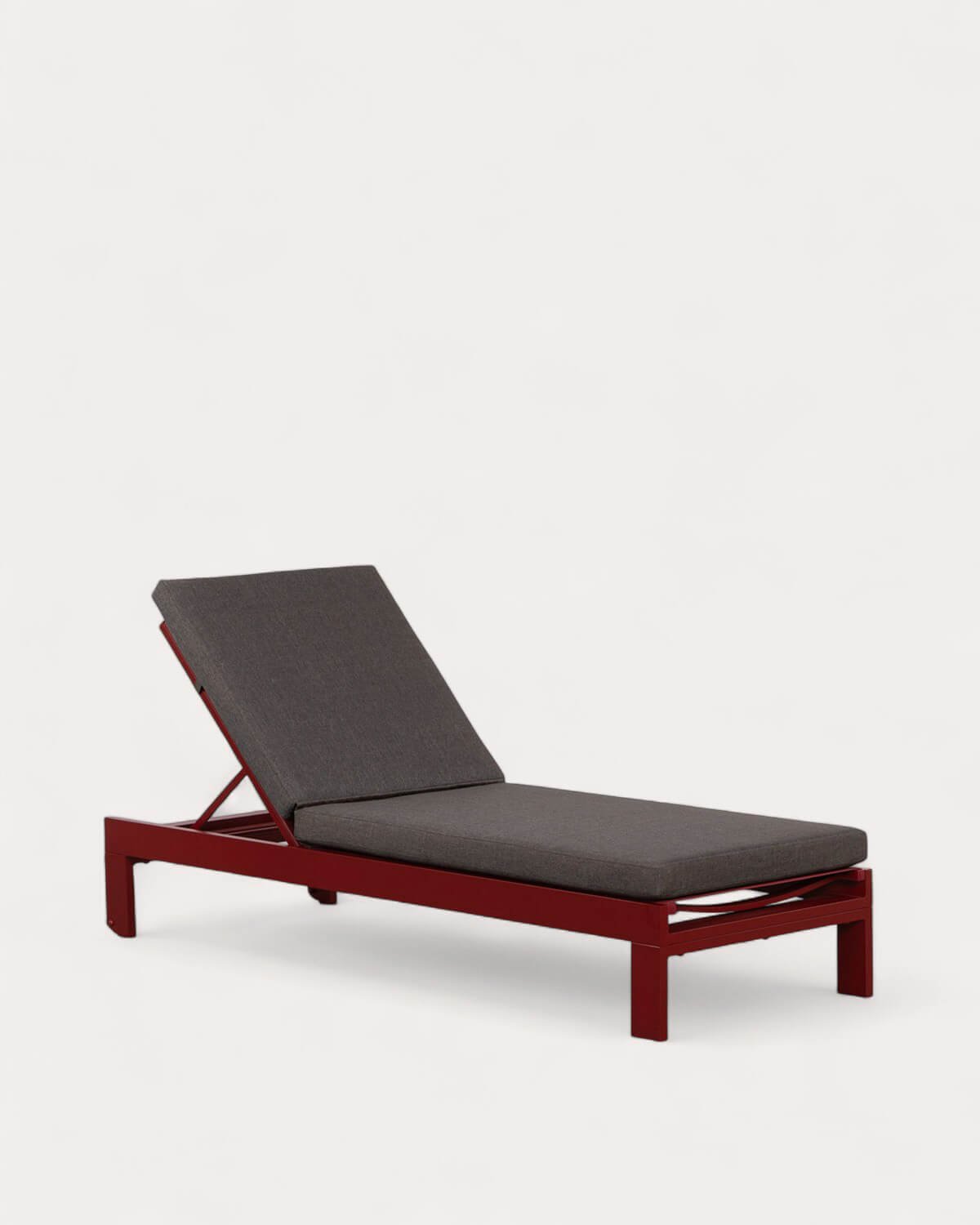 Chaise longue Inclinable en Aluminium avec Coussin en Tissu New Kreta , image de la gelerie 1