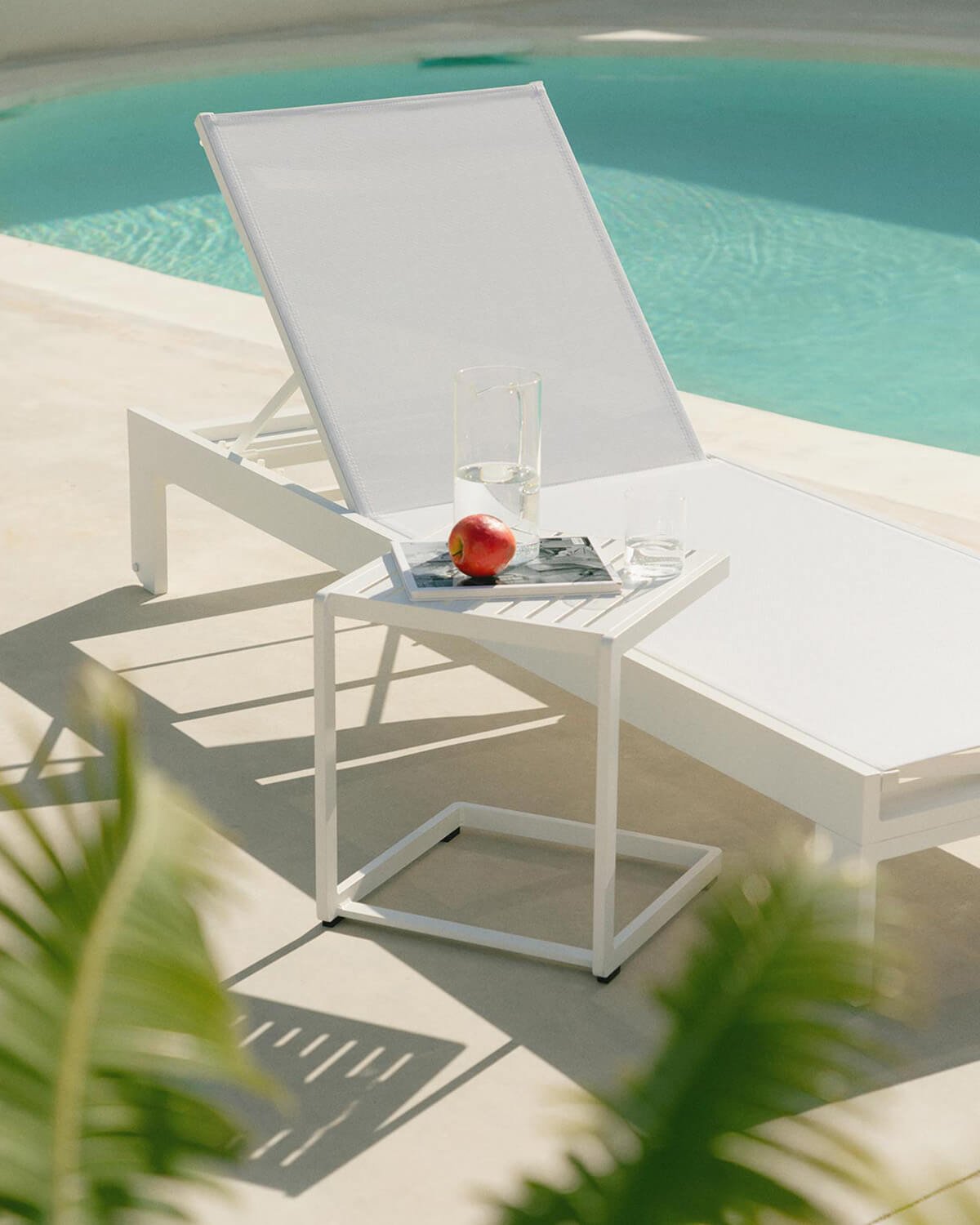 Ensemble Chaise Longue et Table d'Appoint en Aluminium (40 40 cm) New Kreta, image de la gelerie 3