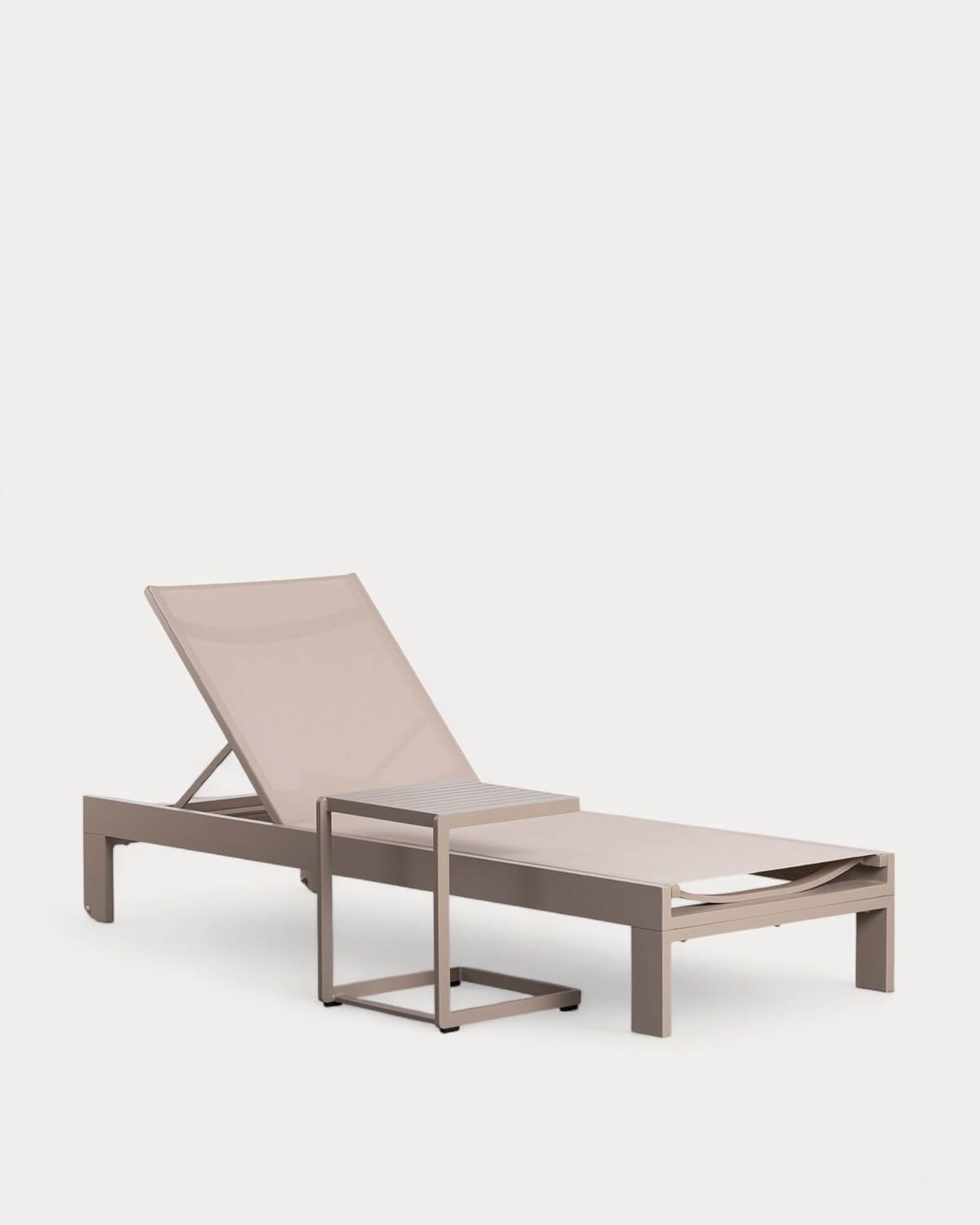Ensemble Chaise Longue et Table d'Appoint en Aluminium (40 40 cm) New Kreta, image de la gelerie 1