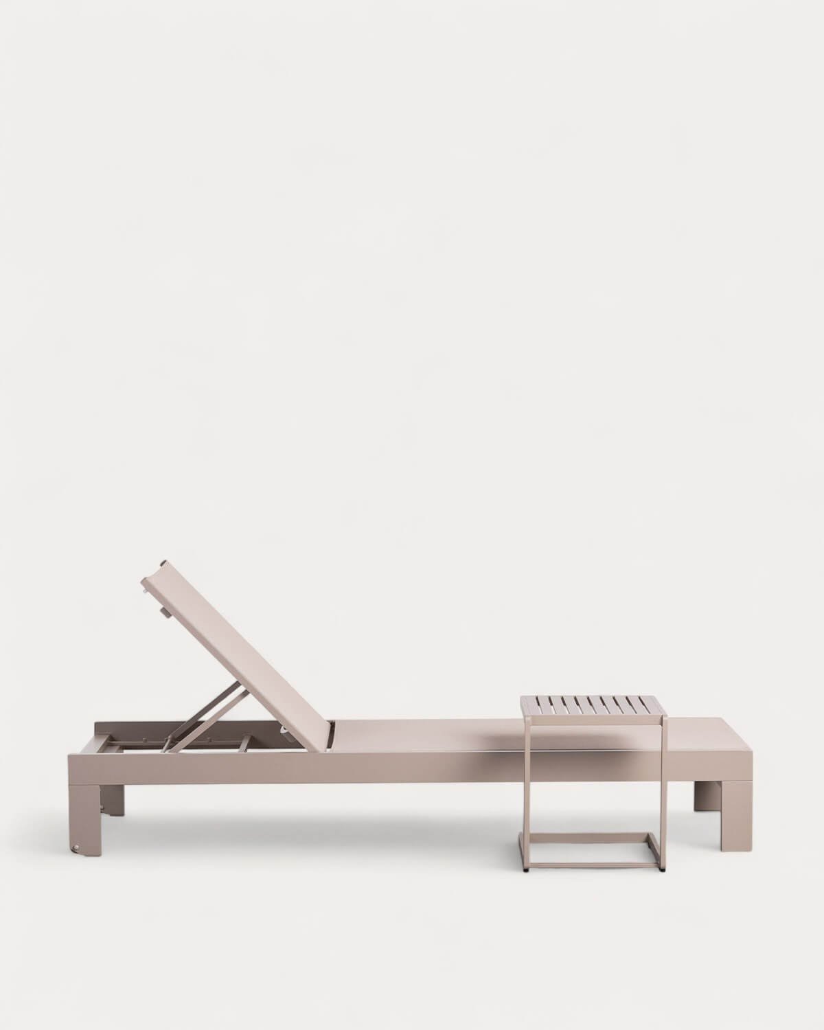 Ensemble Chaise Longue et Table d'Appoint en Aluminium (40 40 cm) New Kreta, image de la gelerie 4