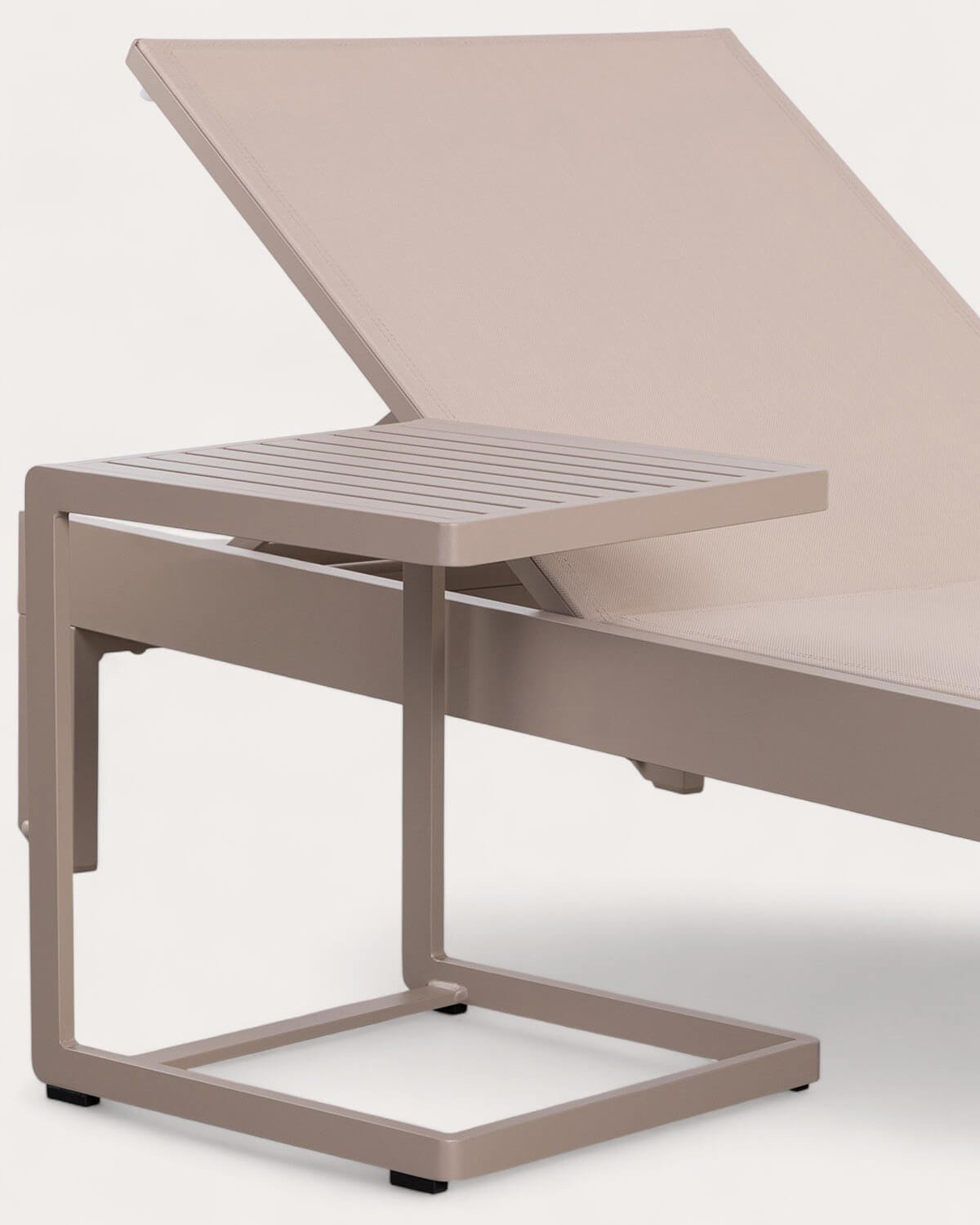 Ensemble Chaise Longue et Table d'Appoint en Aluminium (40 40 cm) New Kreta, image de la gelerie 3