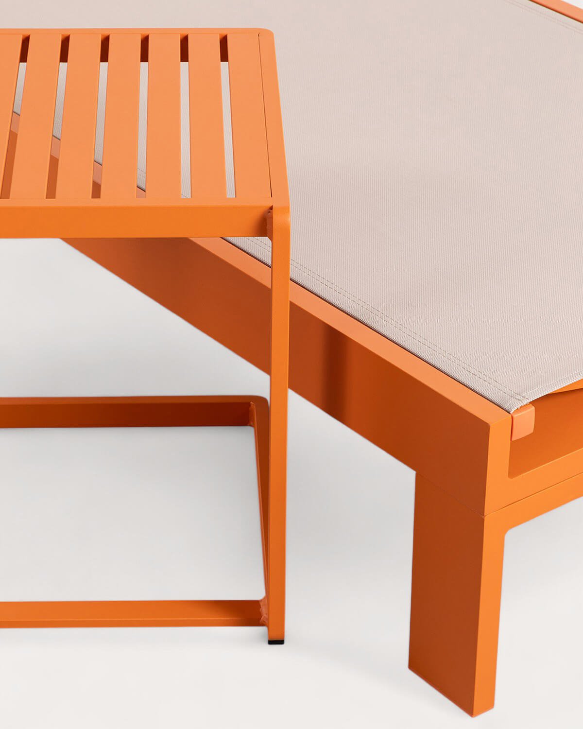 Ensemble Chaise Longue et Table d'Appoint en Aluminium (40 40 cm) New Kreta, image de la gelerie 6