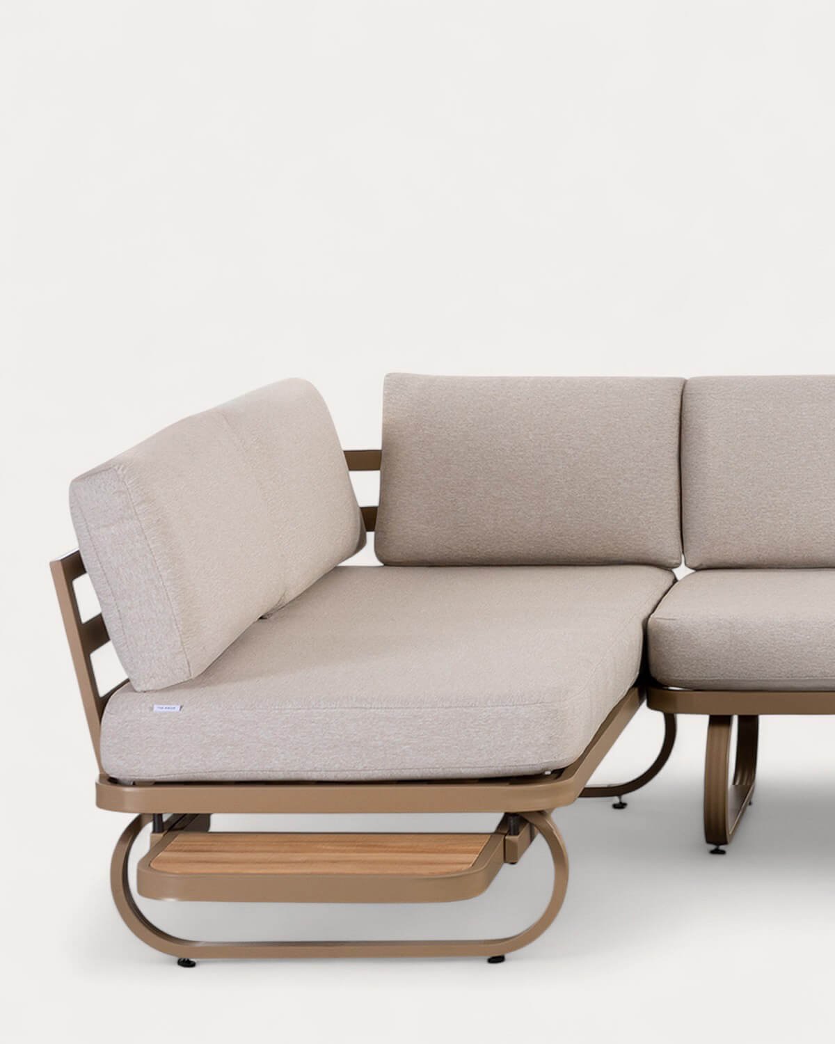 Ensemble de Jardin avec 2 Canapés, 1 Fauteuil et une Table Basse en Teck et Métal Emilia, image de la gelerie 4