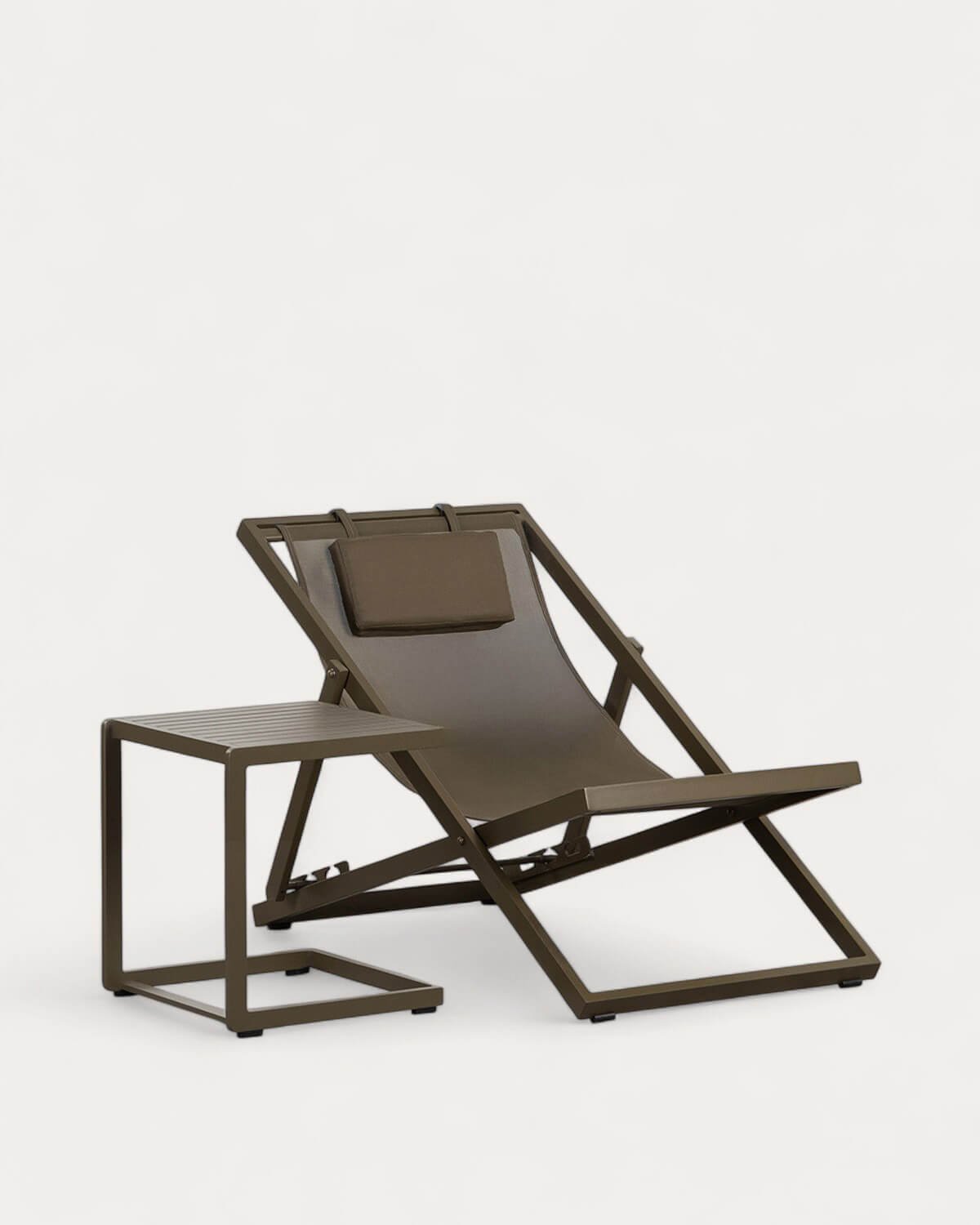 Set Hamac Inclinable Rilas et Table d'Appoint en Aluminium (40x40 cm) Kreta, image de la gelerie 1