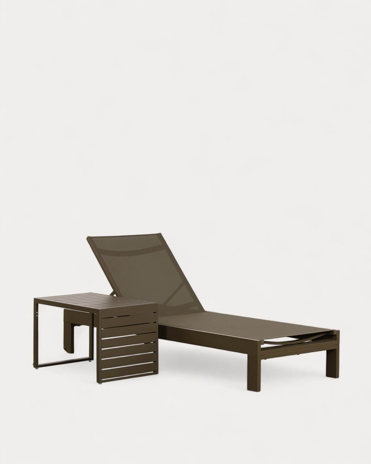 Set Chaise Longue et Table Basse en Aluminium (40x40 cm) New Kreta, image de la gelerie 1