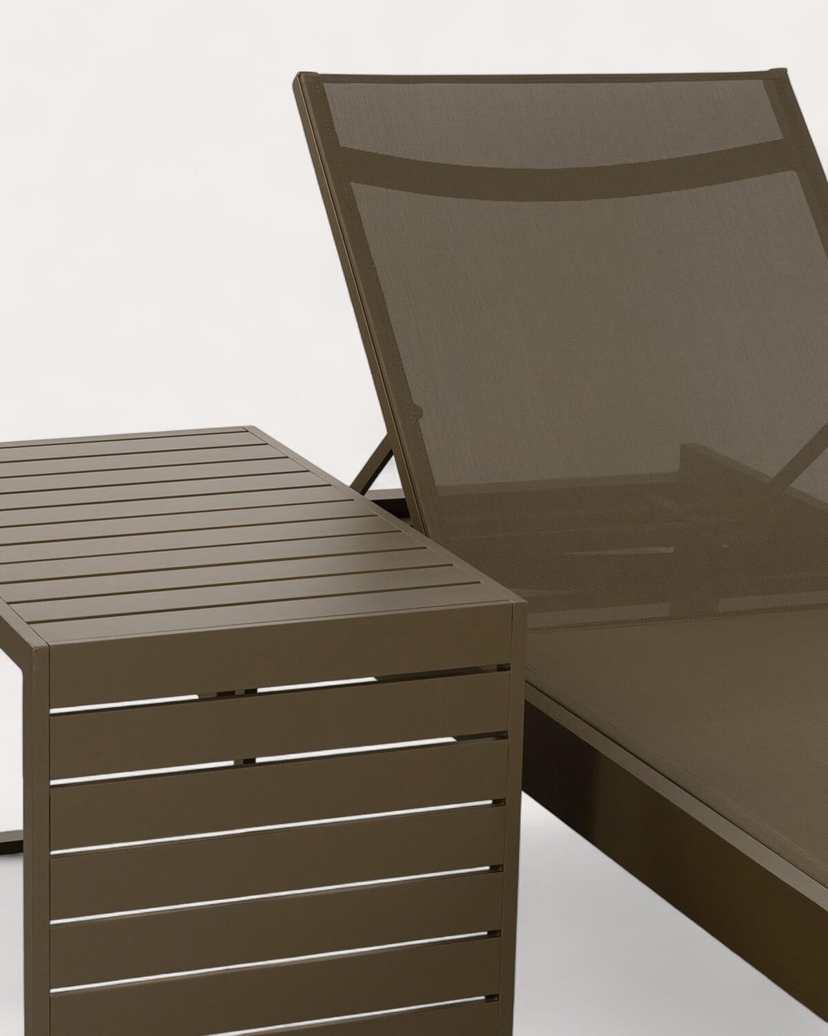 Set Chaise Longue et Table Basse en Aluminium (40x40 cm) New Kreta, image de la gelerie 4