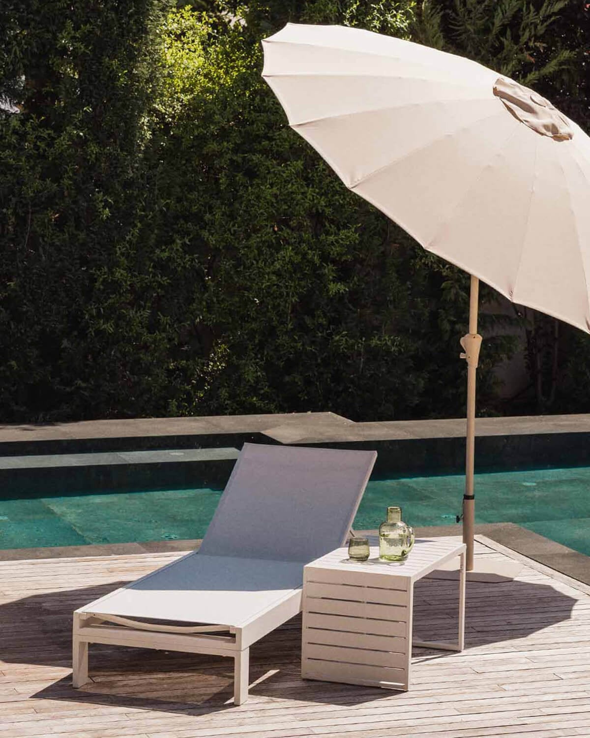 Set Chaise Longue et Table Basse en Aluminium (40x40 cm) New Kreta, image de la gelerie 2