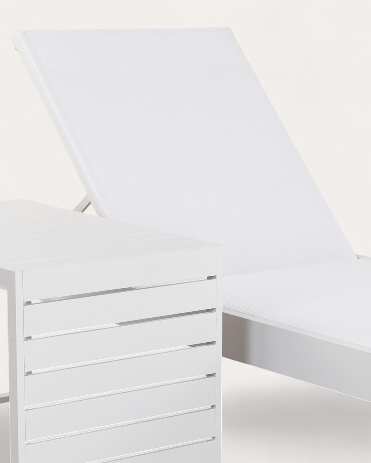 Set Chaise Longue et Table Basse en Aluminium (40x40 cm) New Kreta, image de la gelerie 2