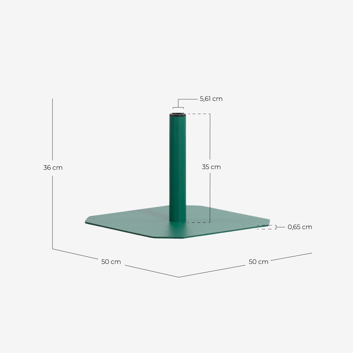 Pack Parasol de Jardin et Terrasse avec Pied de Parasol en Métal Somer, dimensions