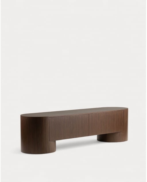 Meuble TV avec 2 tiroirs 200x50 cm en bois Theda