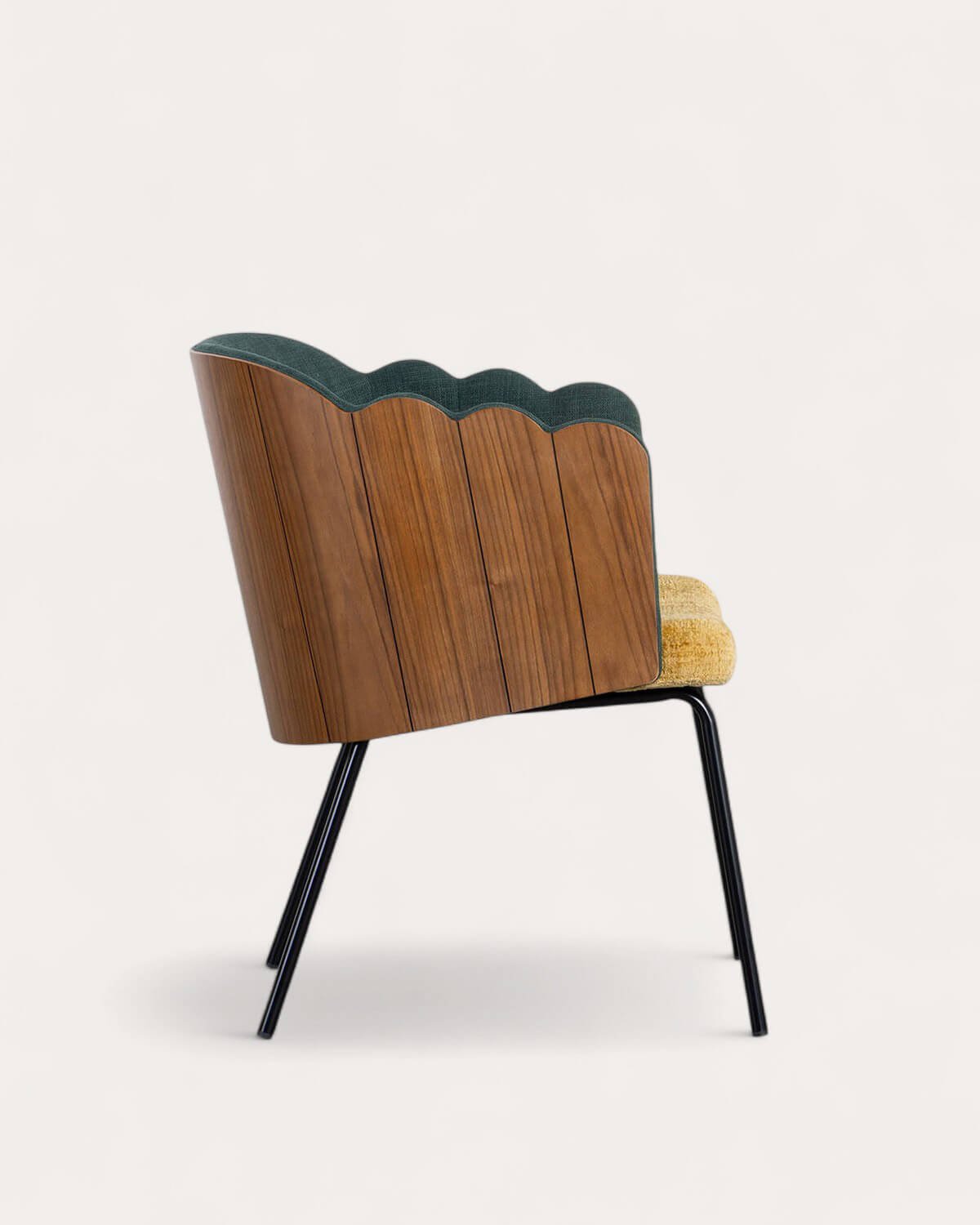 Pack 4 Chaises de Salle à Manger en Bois et Tissu Rene, image de la gelerie 2