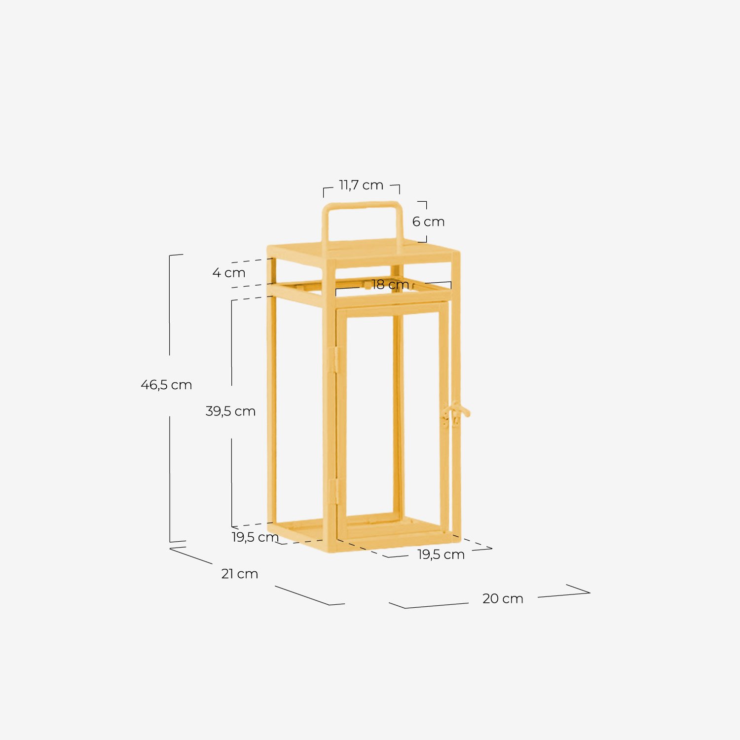 Set de 3 Bougeoirs en Métal Zafir, dimensions
