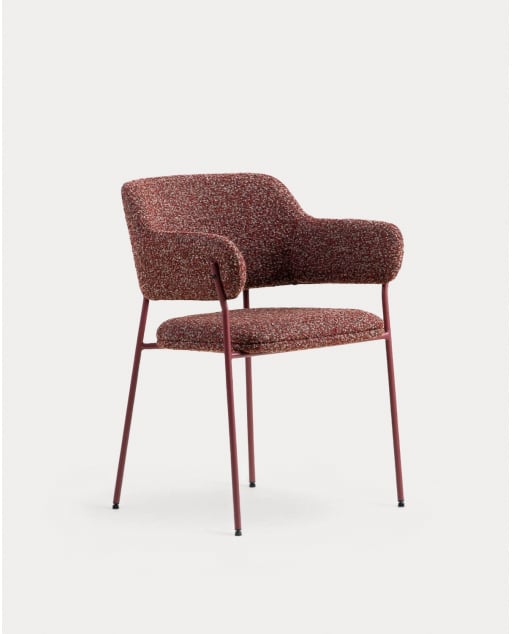 Chaise de Salle à Manger avec Accoudoirs en Tissu et Métal Stana