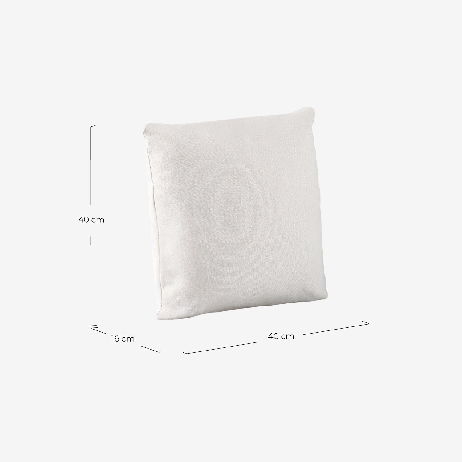 Coussin Carré en Tissu (40x40 cm) Meivy, dimensions