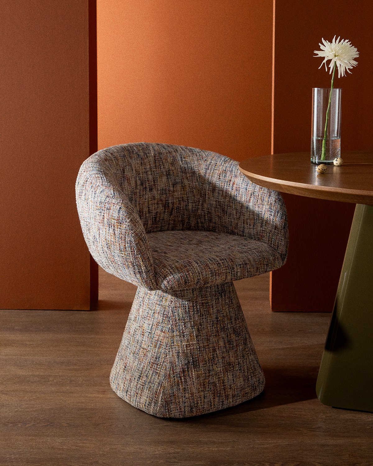 Pack de 4 Chaises de Salle à Manger Pivotantes en Tissu et Métal Laura, image de la gelerie 2