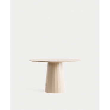 Table à Manger Ronde en Bois et Métal Irem Brun Clay & Ø120 cm - The Masie