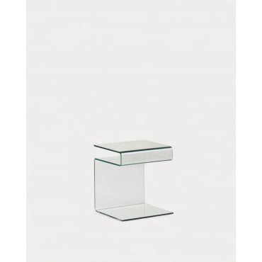 Table d'Appoint Carrée en Verre (42x38 cm) Erox Verre transparent - The Masie