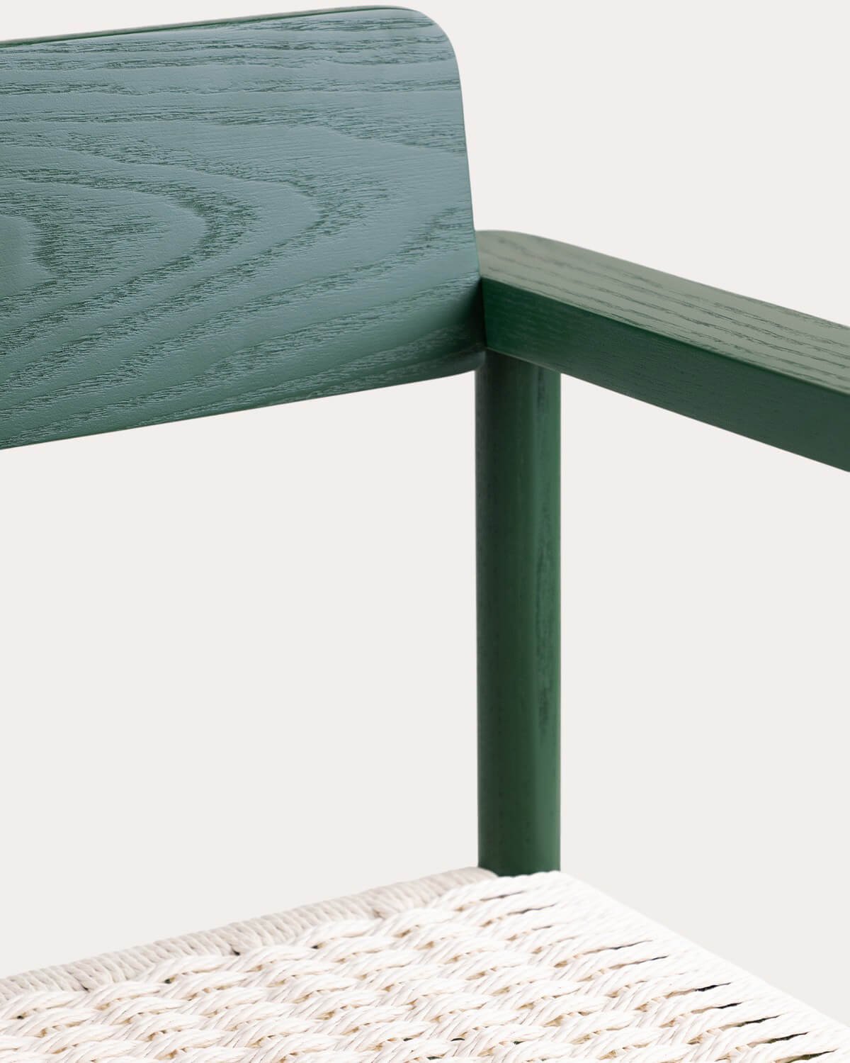 Chaise de Salle à Manger avec Accoudoirs en Bois et en Rotin Paula, image de la gelerie 7