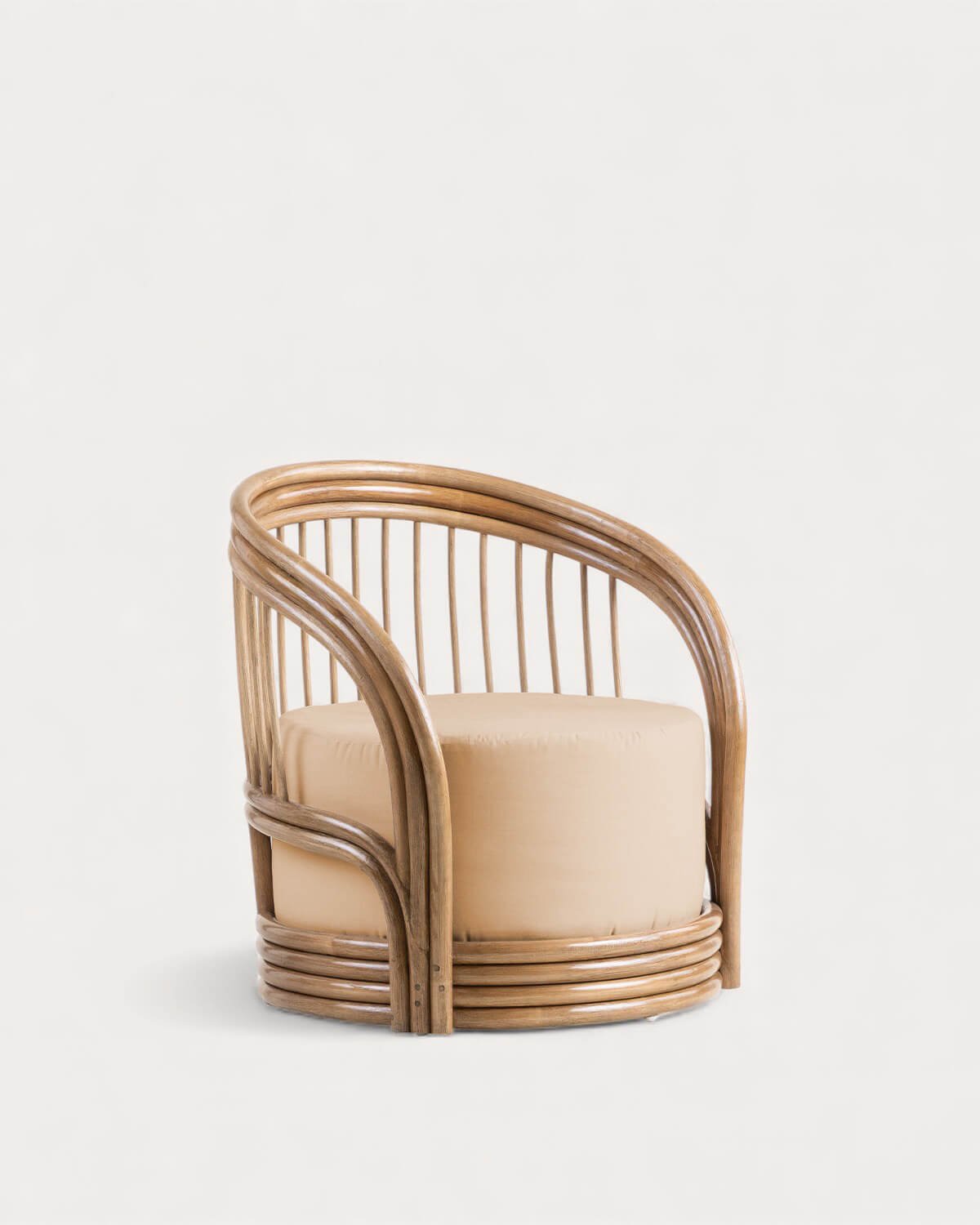 Pack de 2 Fauteuils en Rotin Naturel et Tissu Kairi, image de la gelerie 1