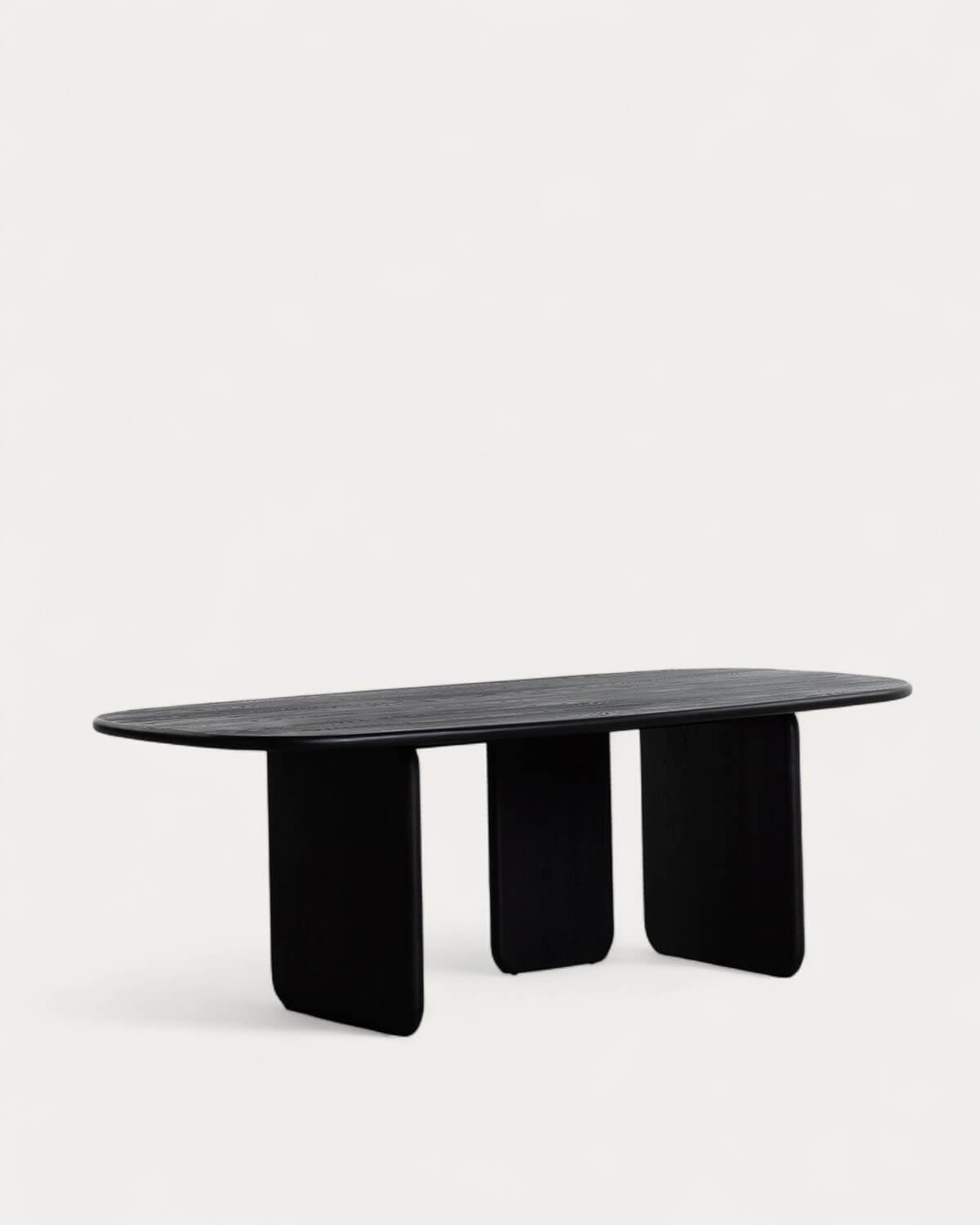 Ensemble Table à Manger Rectangulaires (220 x 110 cm) Kuroen et 8 Chaises de Salle à Manger en Bois Ticher, image de la gelerie 2