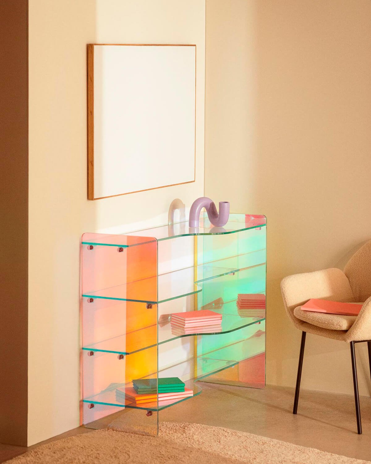 Étagère en Verre Trempé (110x40 cm) Iris, image de la gelerie 2