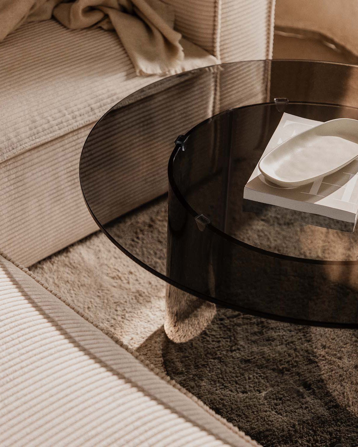 Table Basse Ronde en Verre Trempé (Ø80 cm) Kolu, image de la gelerie 3