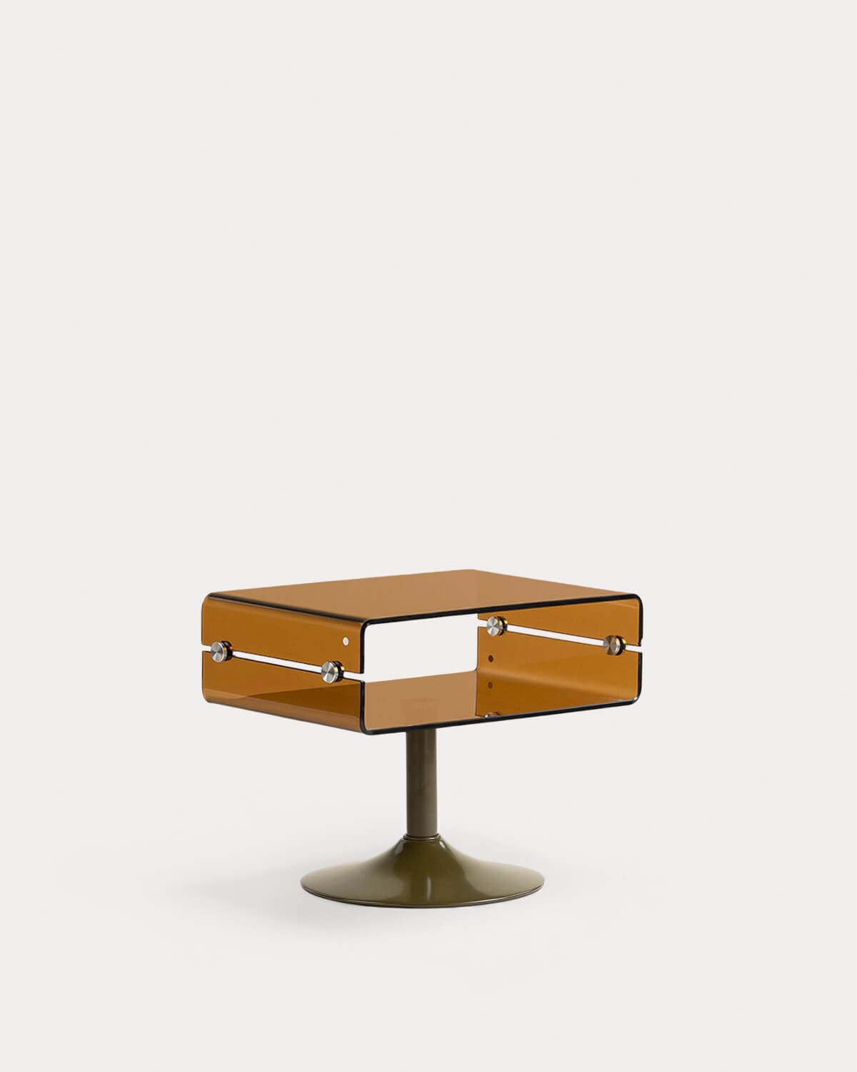 Table d'Appoint Rectangulaire en Verre et Métal (61x38 cm) Hedy, image de la gelerie 1