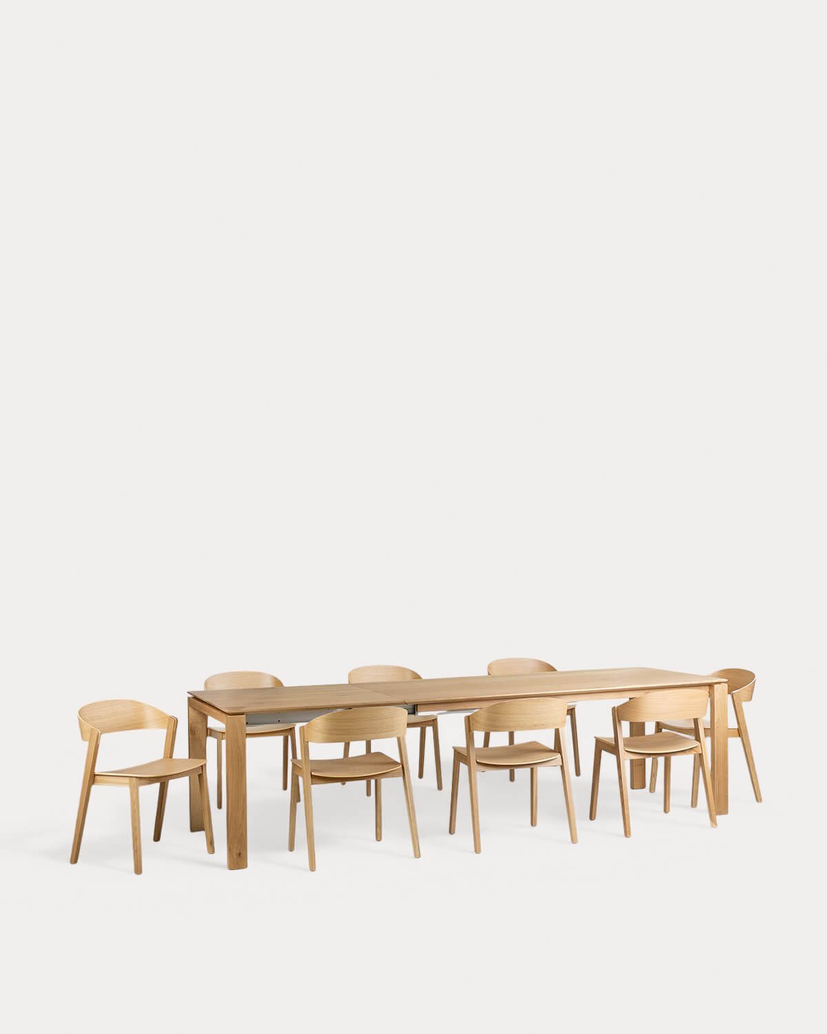 Set de Table à Manger Extensible (195-285x90 cm) Deran et 8 Chaises en Bois Laly, image de la gelerie 2
