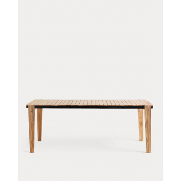 Table d'Extérieur Rectangulaire en Bois d'Acacia (200x100 cm) Lizzy Bois d'Acacia Moyen - The Masie