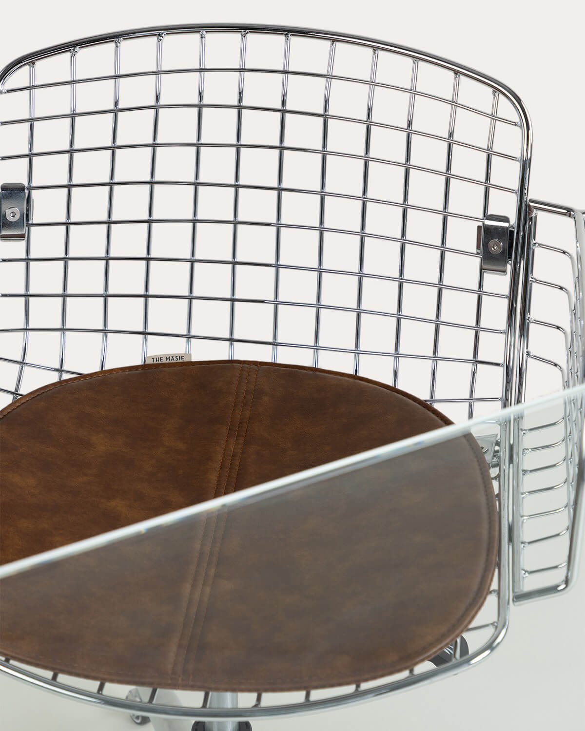 Set de Bureau en Verre Trempé (134x70 cm) Arey et Chaise de Bureau Vintage avec Dossier Bas Aras, image de la gelerie 6