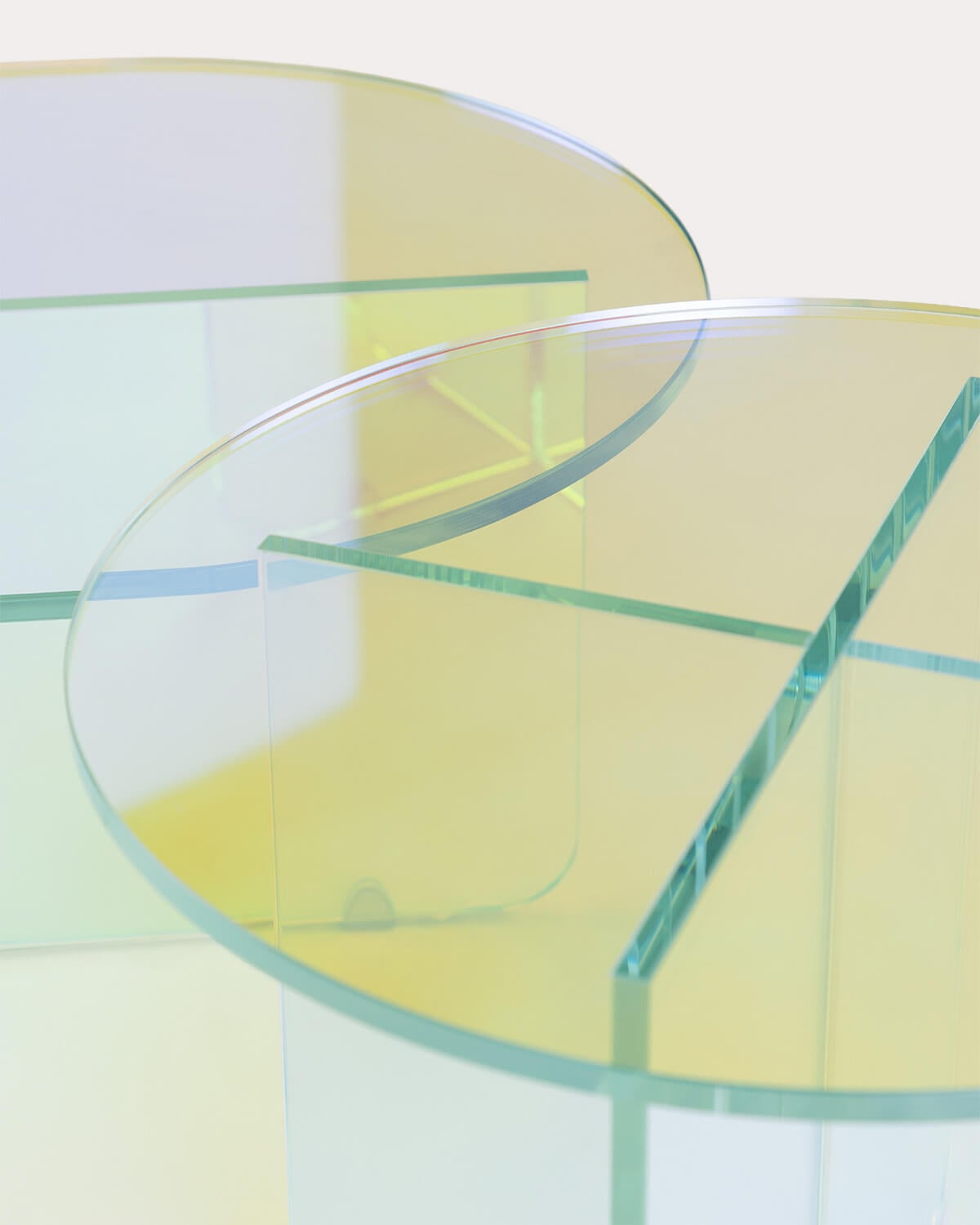 Ensemble de Table Basse et Tables d'Appoint Irisé en Verre Trempé Iris, image de la gelerie 6