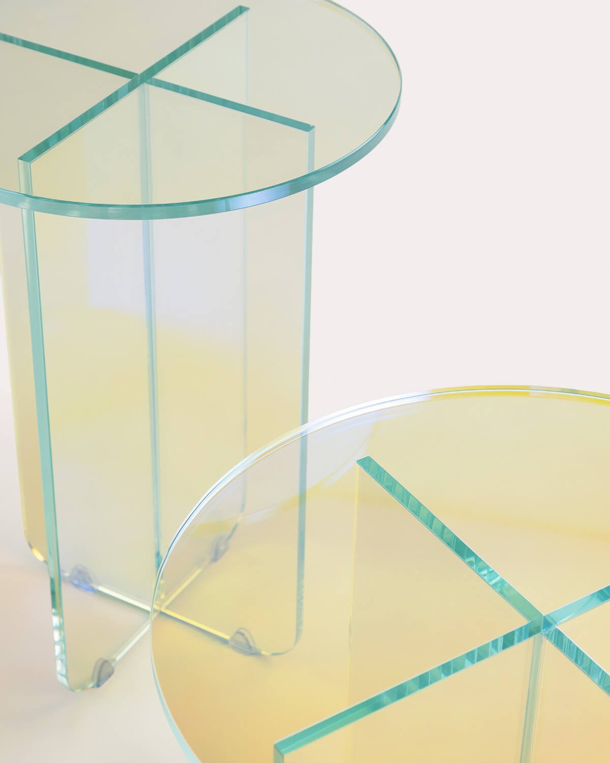 Ensemble de Table Basse et Tables d'Appoint Irisé en Verre Trempé Iris, image de la gelerie 4