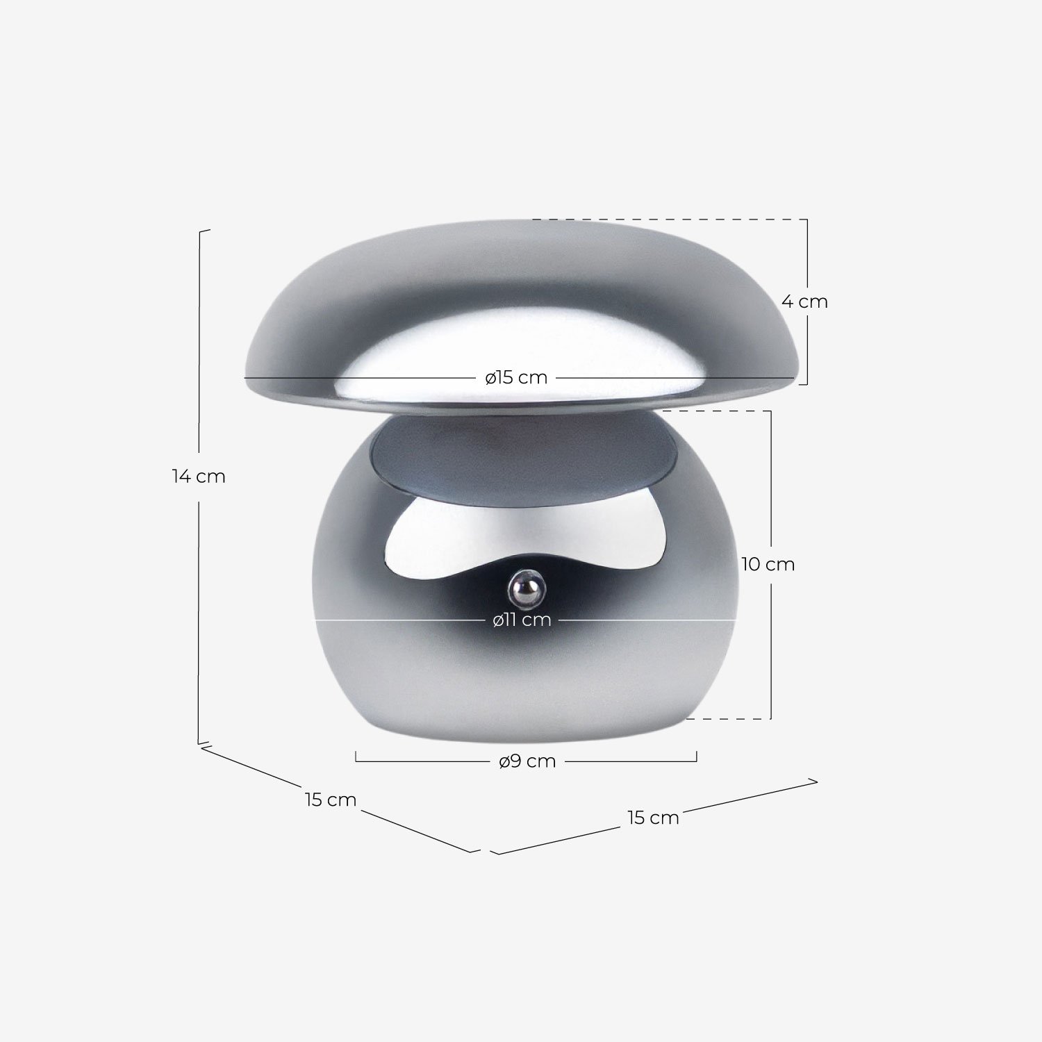 Lampe de Table LED d'Extérieur Sans Fil à Intensité Variable Yemi, dimensions