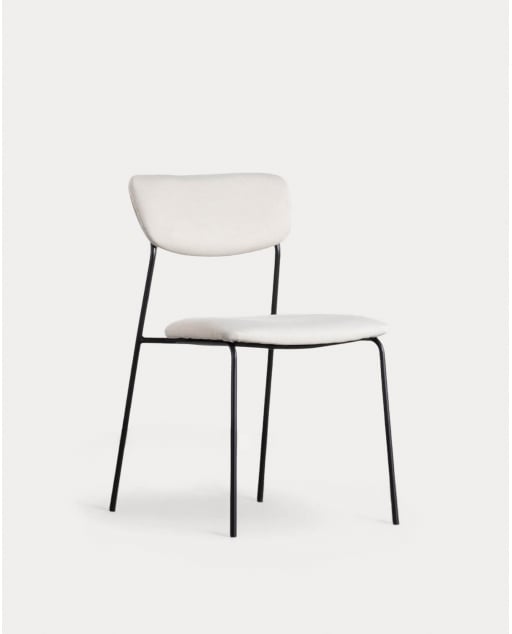 Pack 2 Chaises de Salle à Manger en Métal et Tissu Morgan