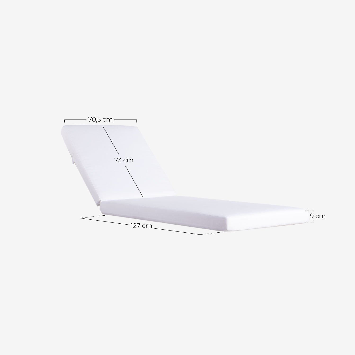 Transat avec Coussin Amovible et Coussin Rectangulaire New Kreta, dimensions