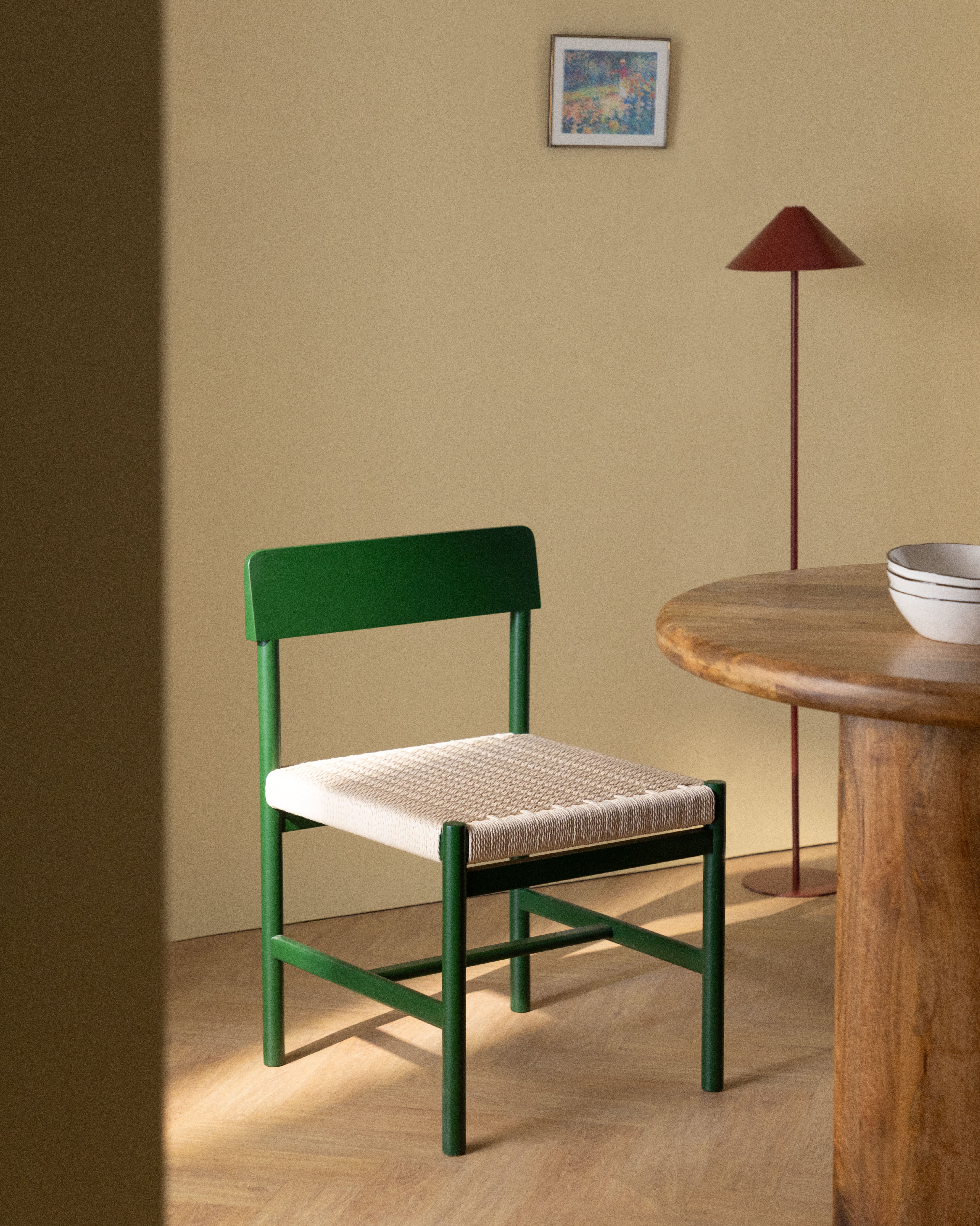 Pack 4 Chaises de Salle à Manger en Bois et Rotin Paula, image de la gelerie 2