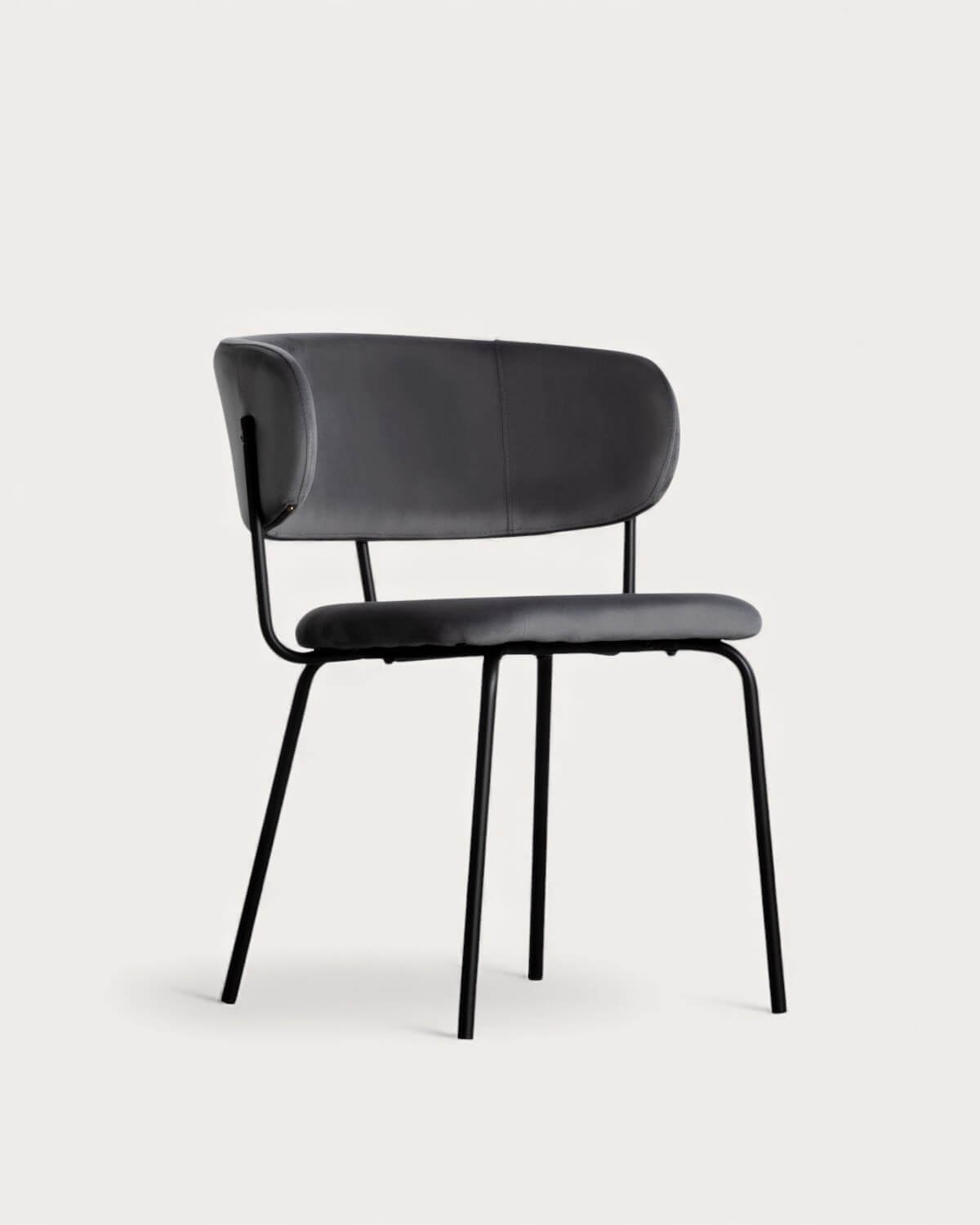 Chaise de Salle à Manger en Velours et Métal Bonse, image de la gelerie 1