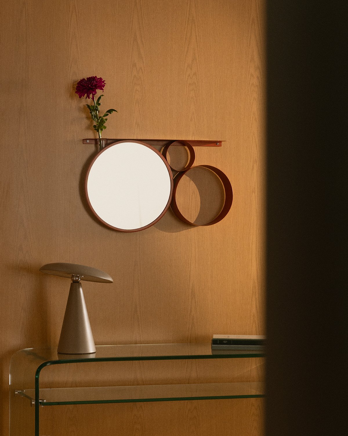 Miroir Mural avec Étagère en Métal (Ø28 cm) Elara , image de la gelerie 2