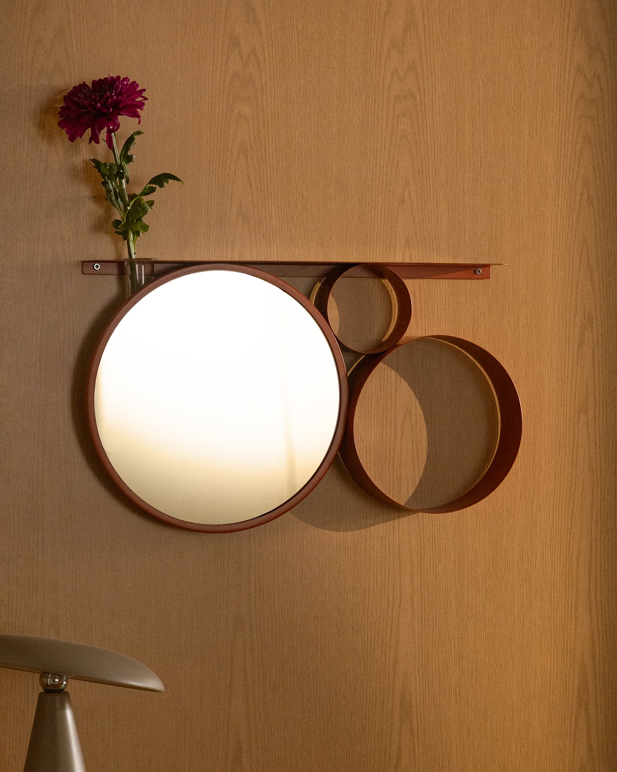 Miroir Mural avec Étagère en Métal (Ø28 cm) Elara , image de la gelerie 5