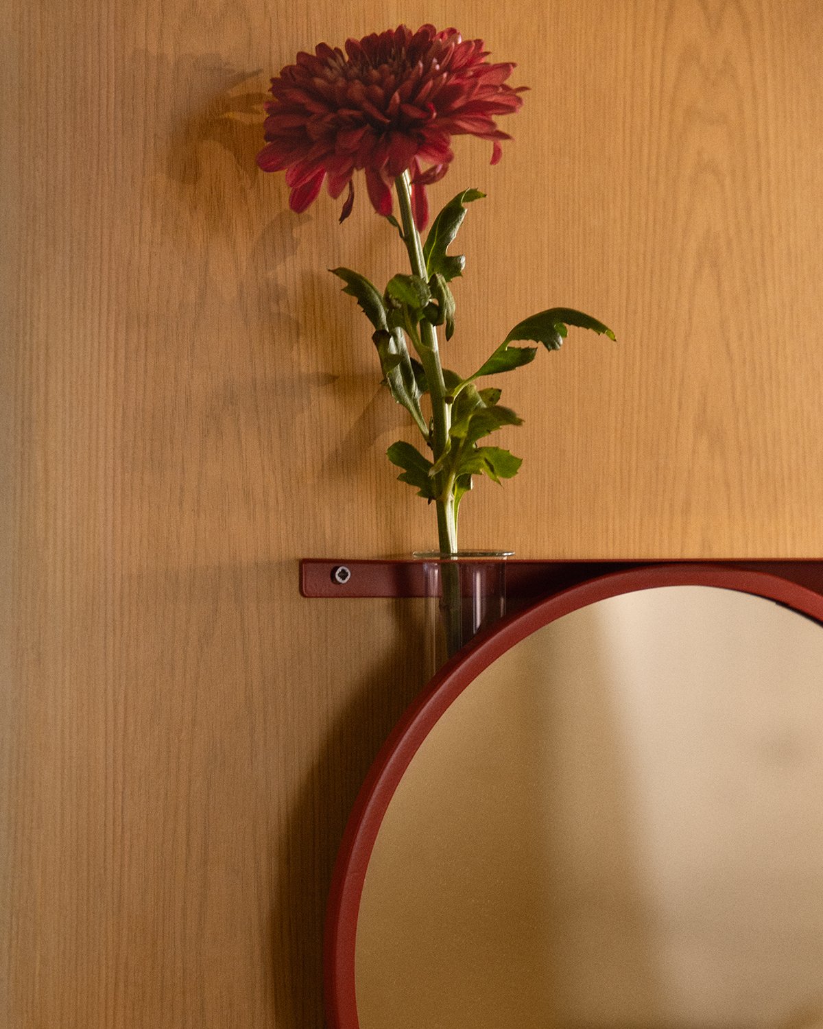 Miroir Mural avec Étagère en Métal (Ø28 cm) Elara , image de la gelerie 3