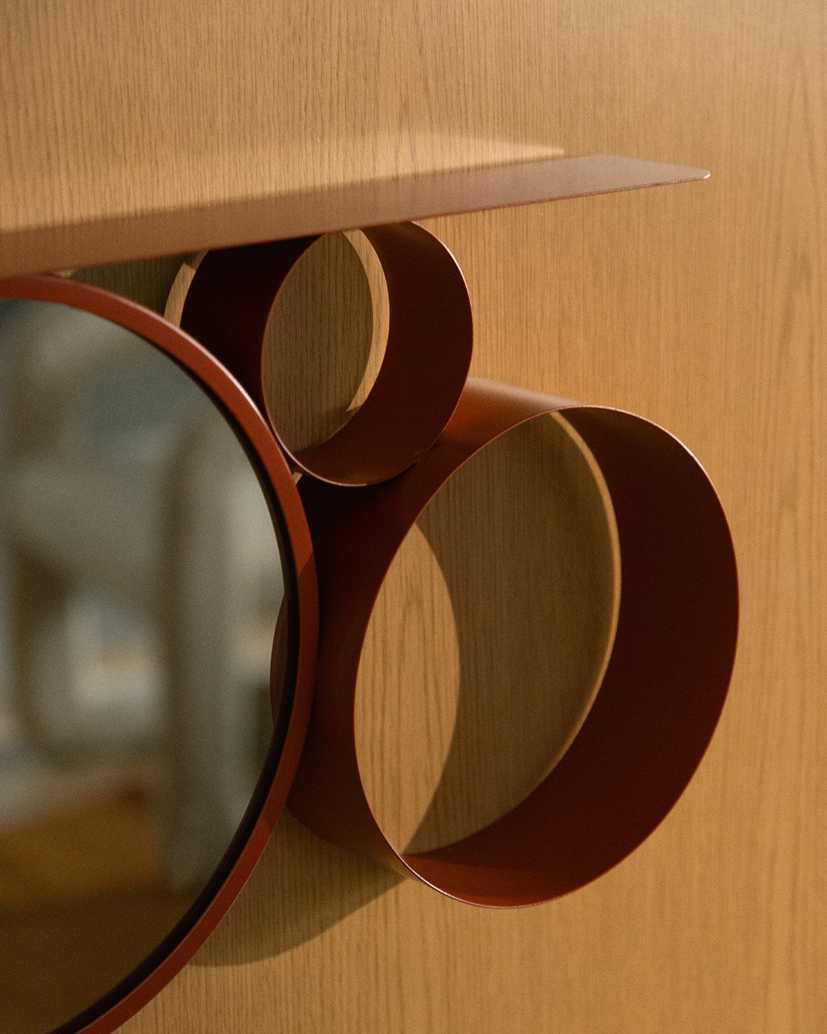 Miroir Mural avec Étagère en Métal (Ø28 cm) Elara , image de la gelerie 8