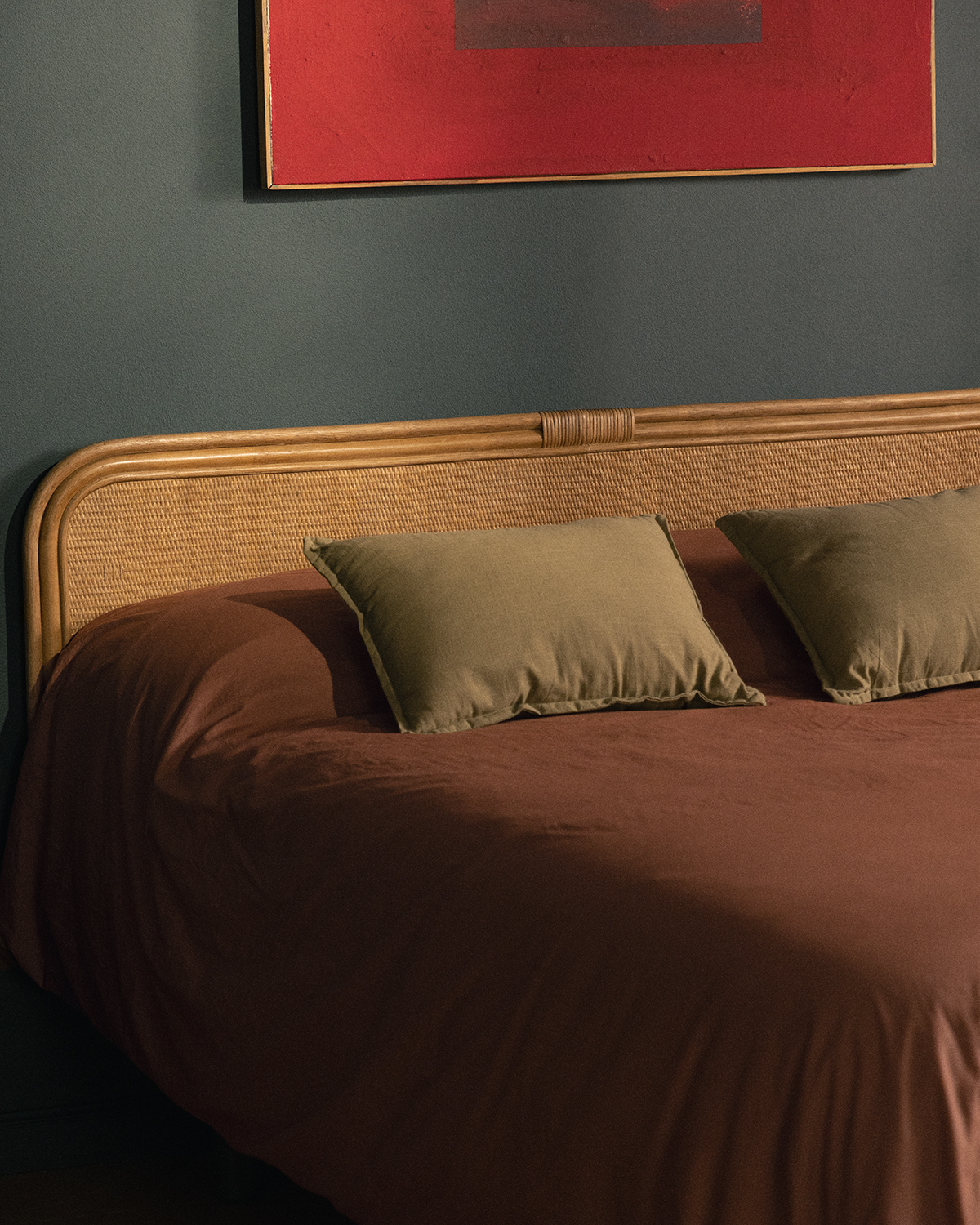 Tête de lit pour lit de 160 cm en bois et rotin naturel Maisie, image de la gelerie 3