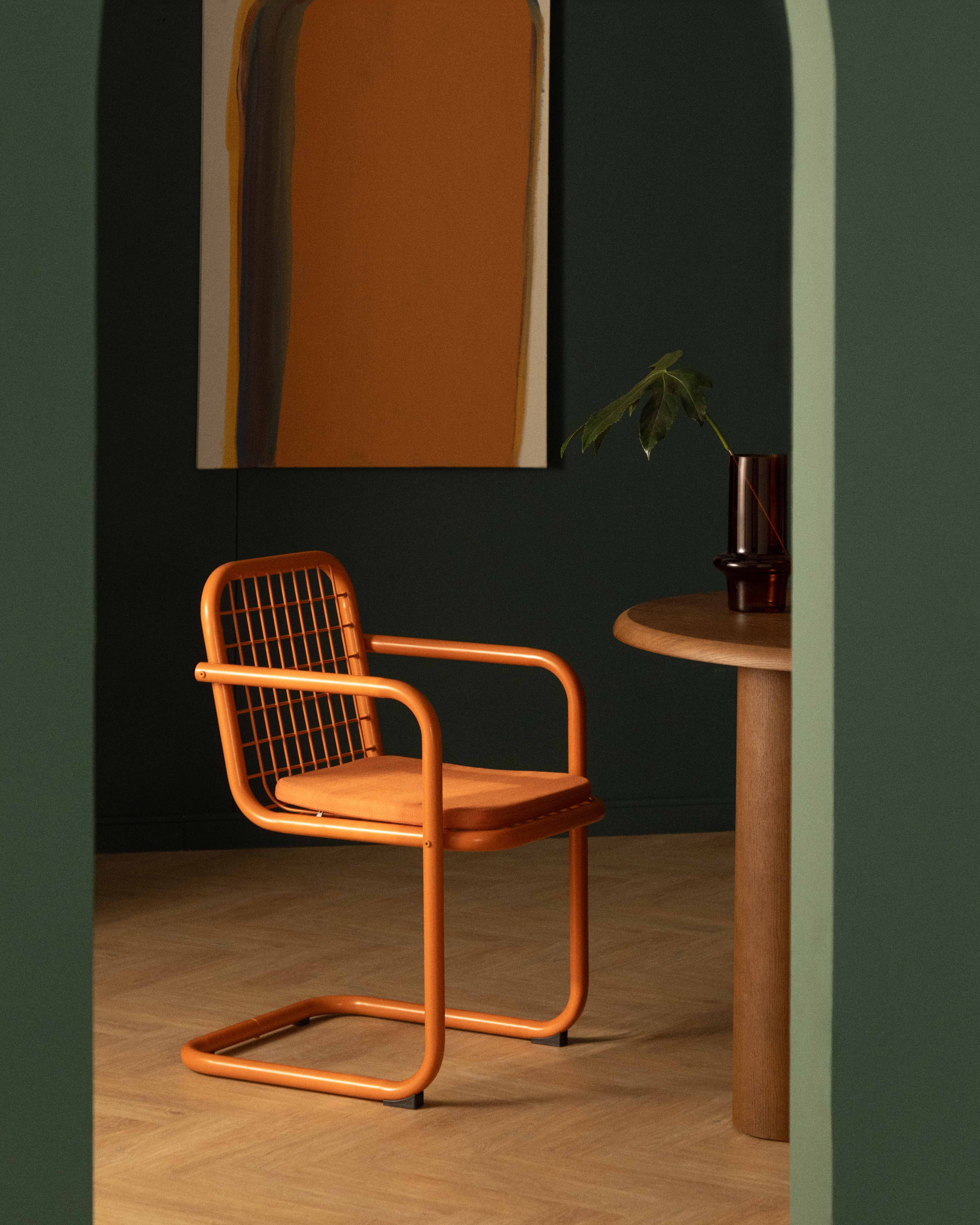 Chaise de Salle à Manger avec Accoudoirs en Métal Biaritz, image de la gelerie 2