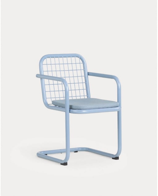 Pack de 2 Chaises d'Extérieur avec Accoudoirs en Métal Biaritz