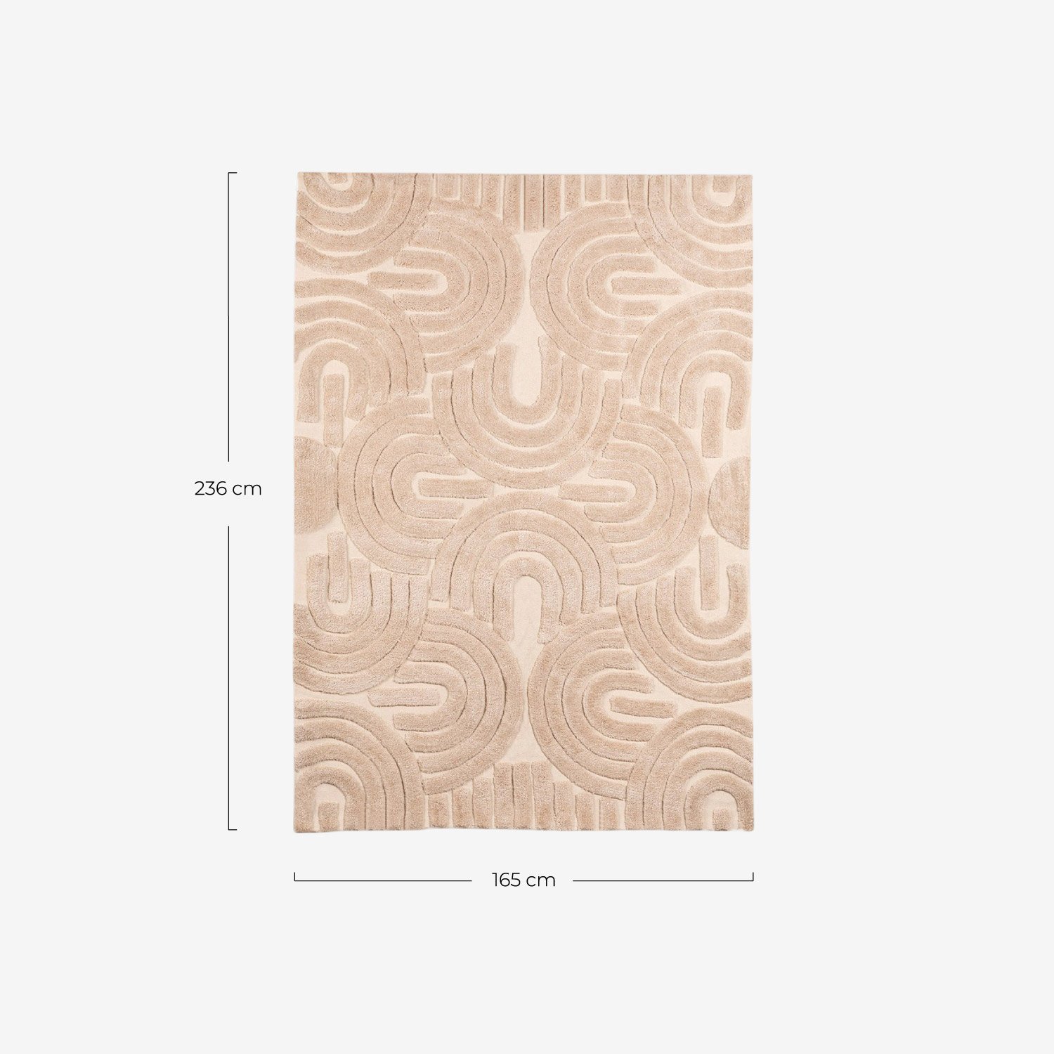 Tapis en Polyester Fait Main (236x165 cm) Zanas , dimensions