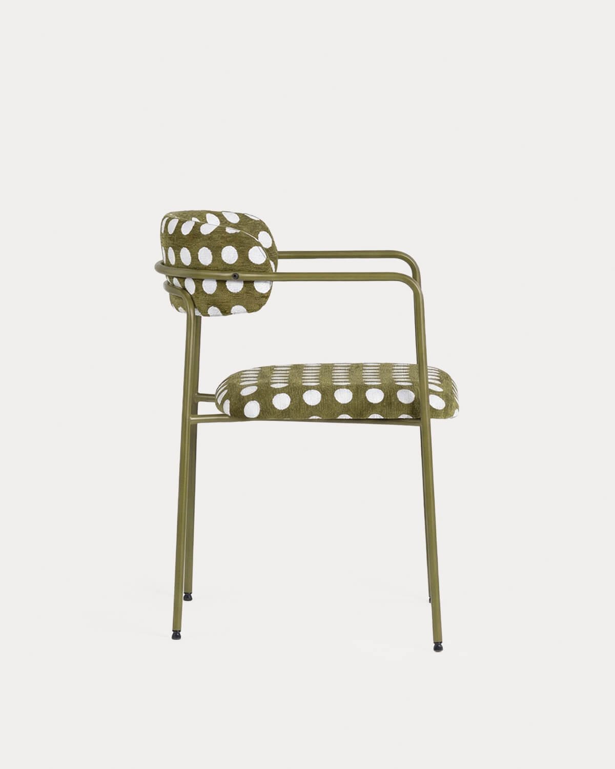 Pack de 4 Chaises de Salle à Manger avec Accoudoirs en Métal et Tissu Myretia, image de la gelerie 2