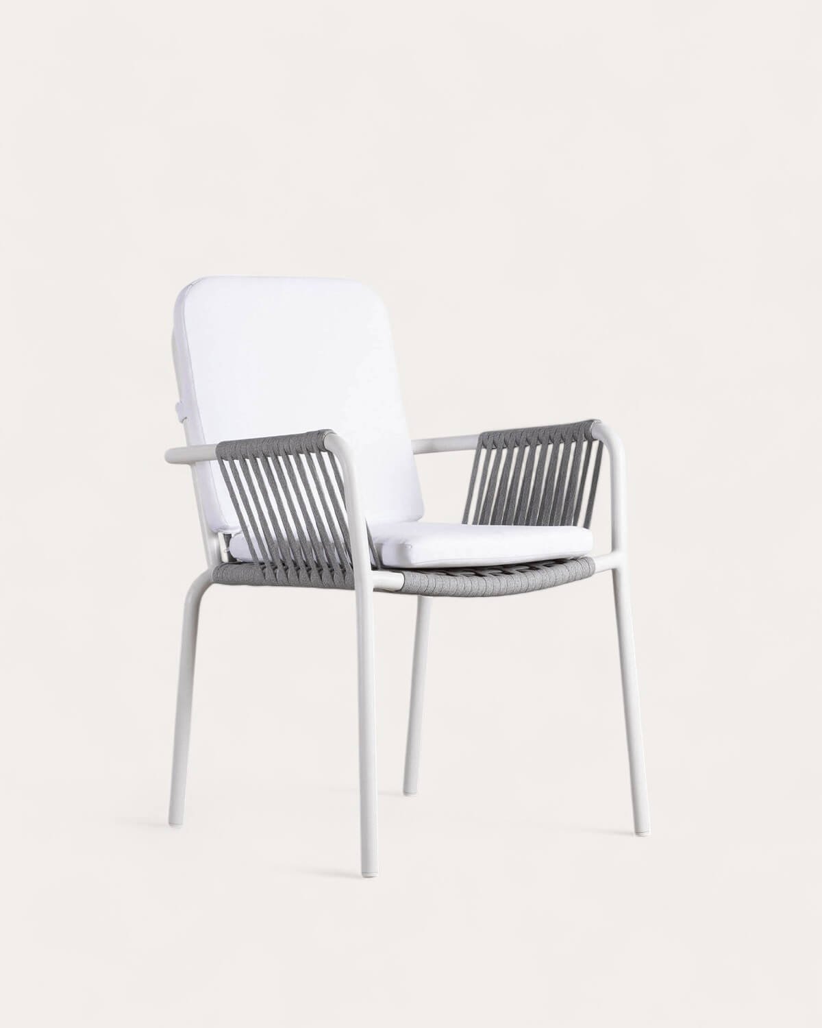 Pack 2 Chaises de Salle à Manger avec Accoudoirs en Aluminium et Corde Drian, image de la gelerie 1