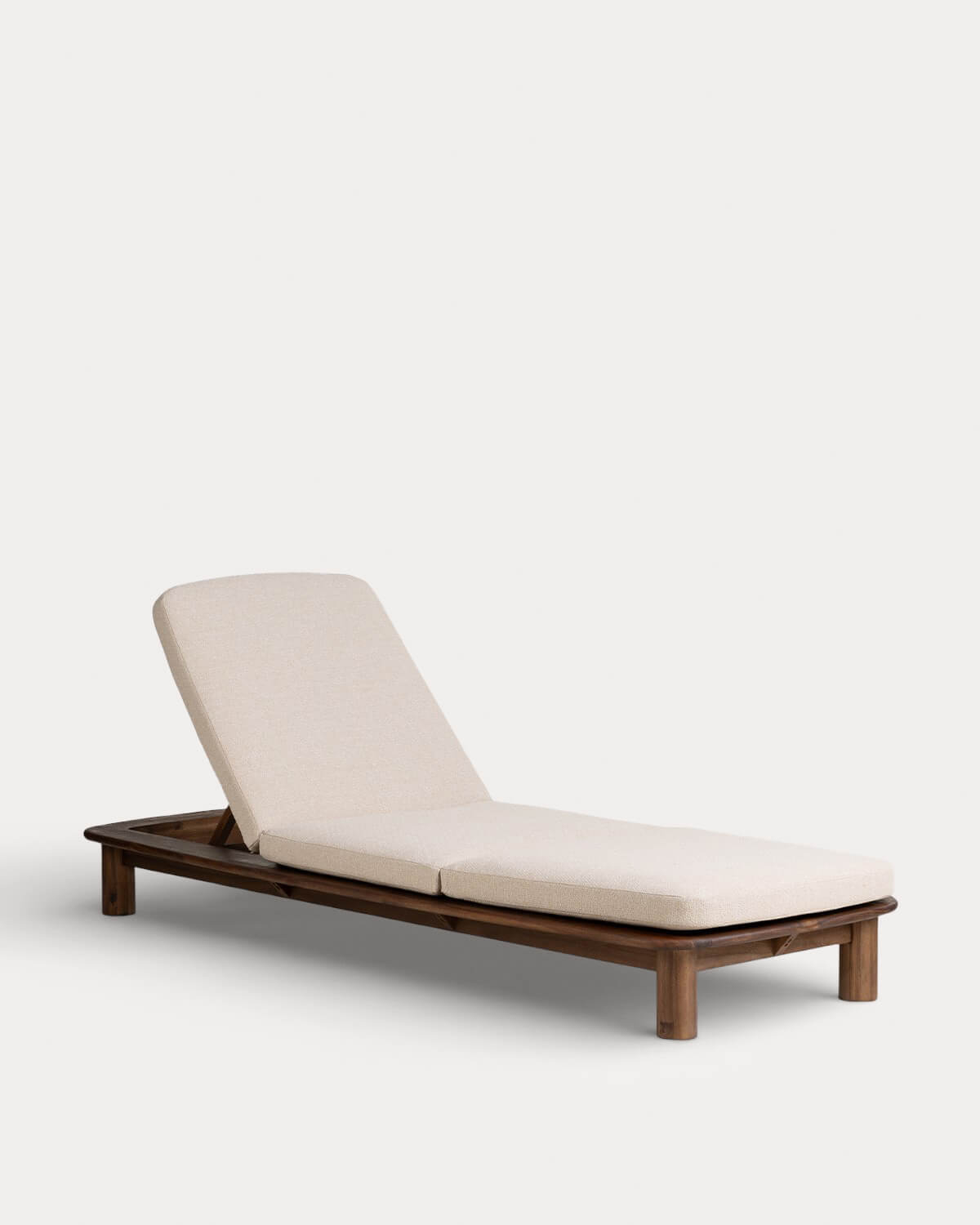 Chaise Longue Inclinable en Bois d'Acacia et Tissu Dawson, image de la gelerie 1